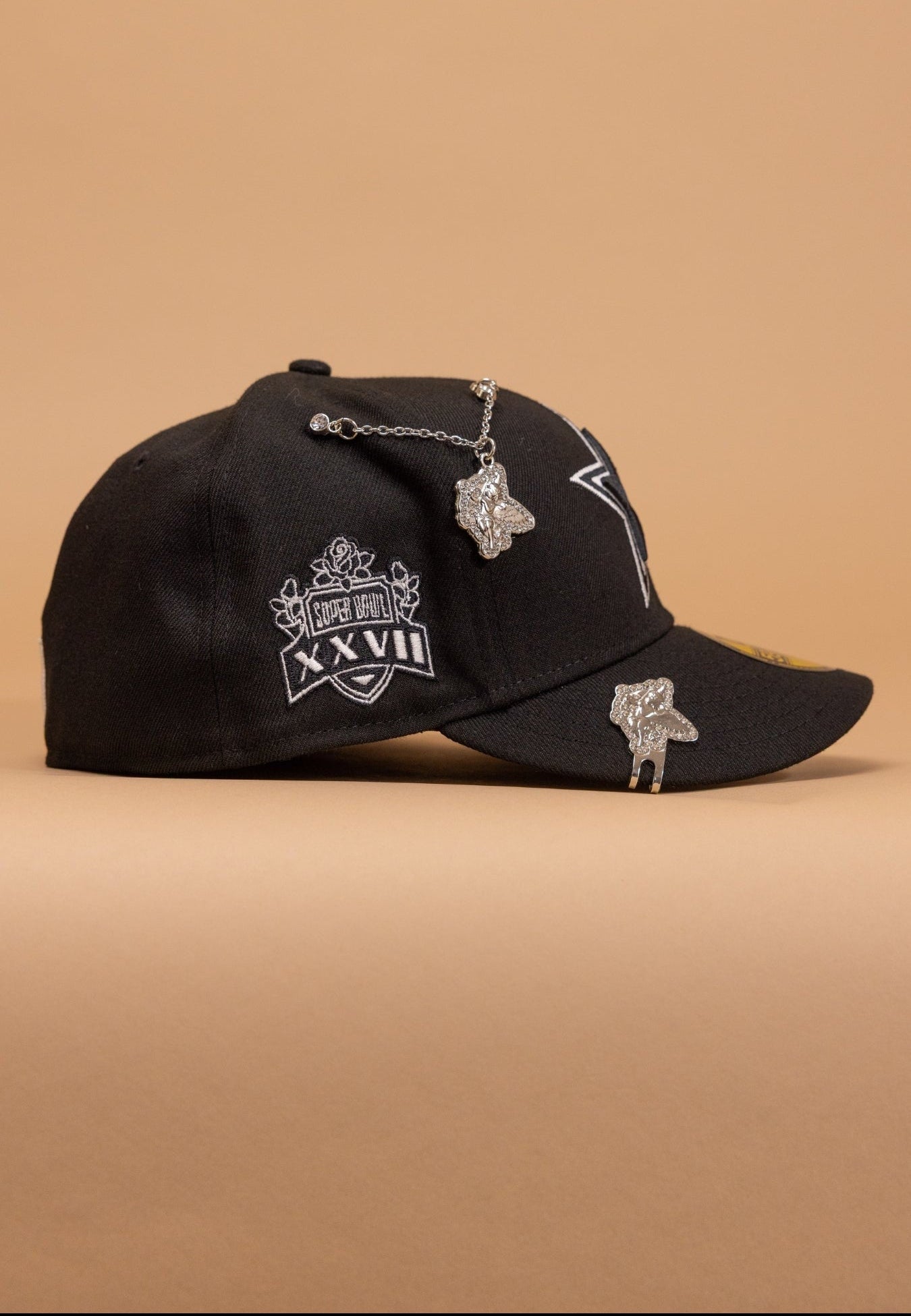 New Era Exclusive 59Fifty Black Dallas Cowboys W/ XXVII Super Bowl Side Patch