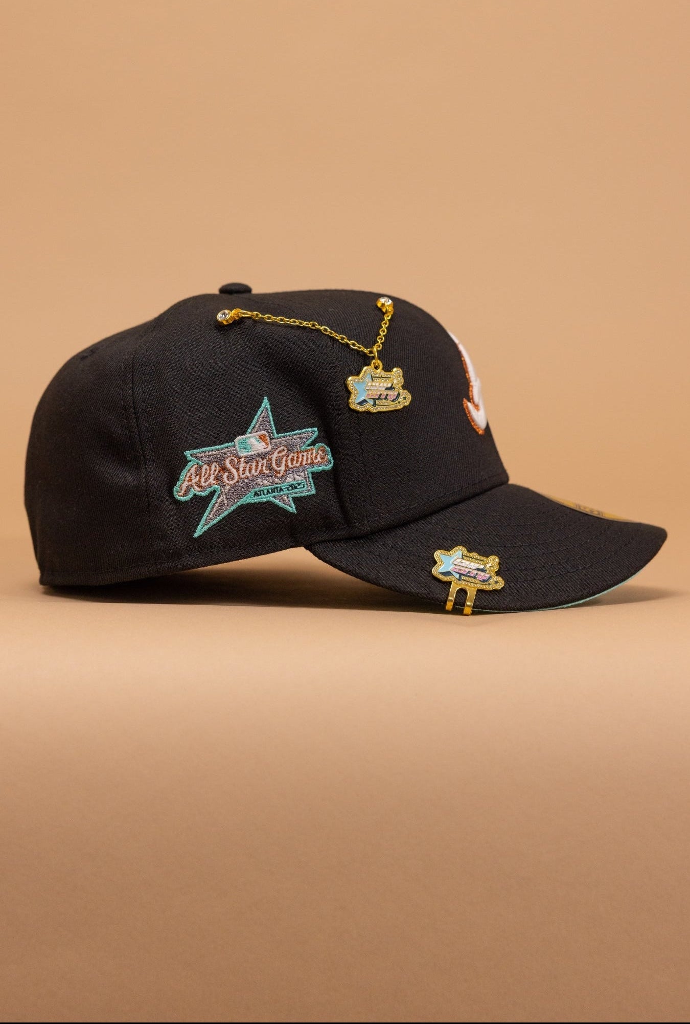 New Era Exclusive 59Fifty Black Atlanta Braves W/ All Star Game Side Patch