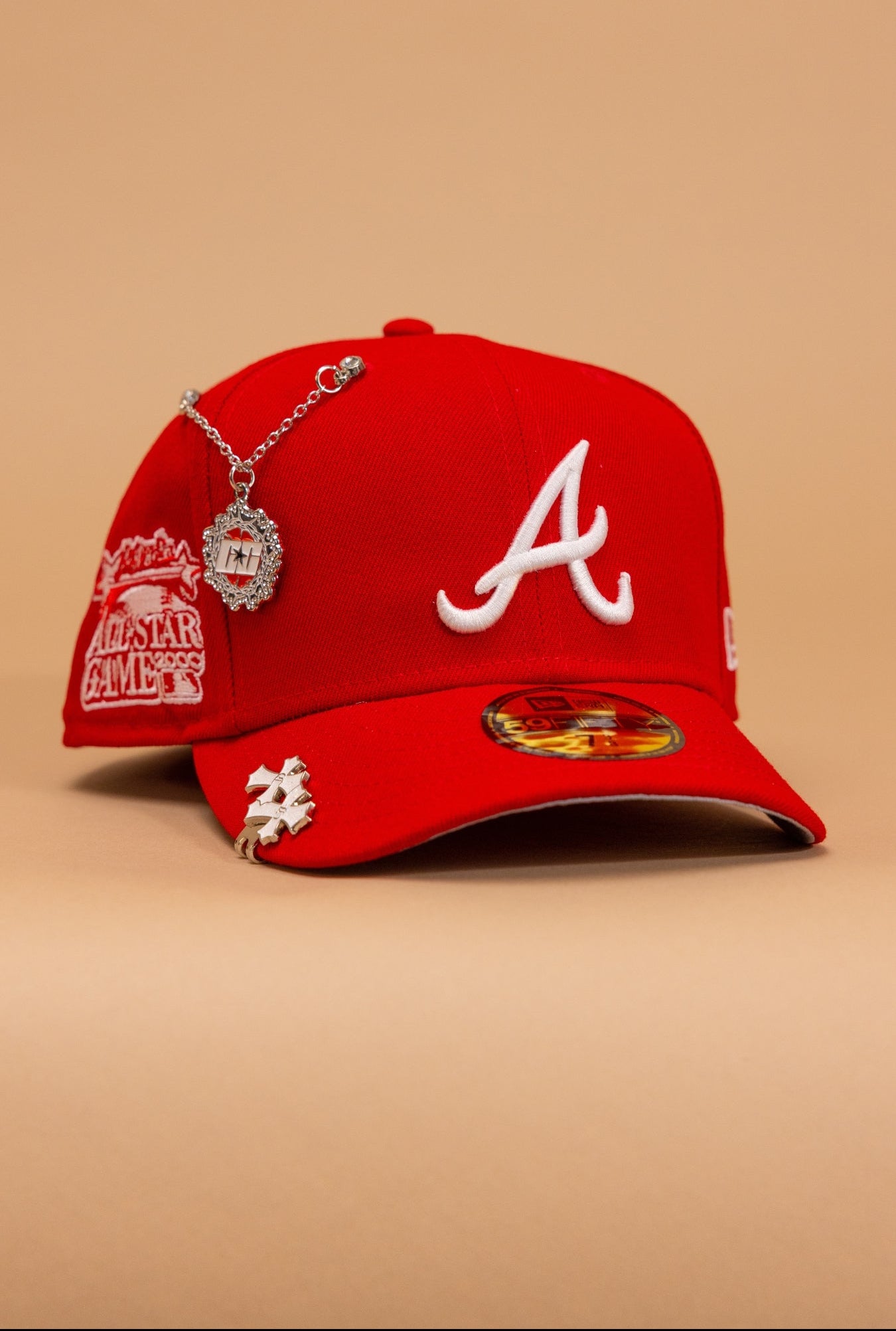 New Era Exclusive 59Fifty Red Atlanta Braves W/ 2000 All Star Game Side Patch