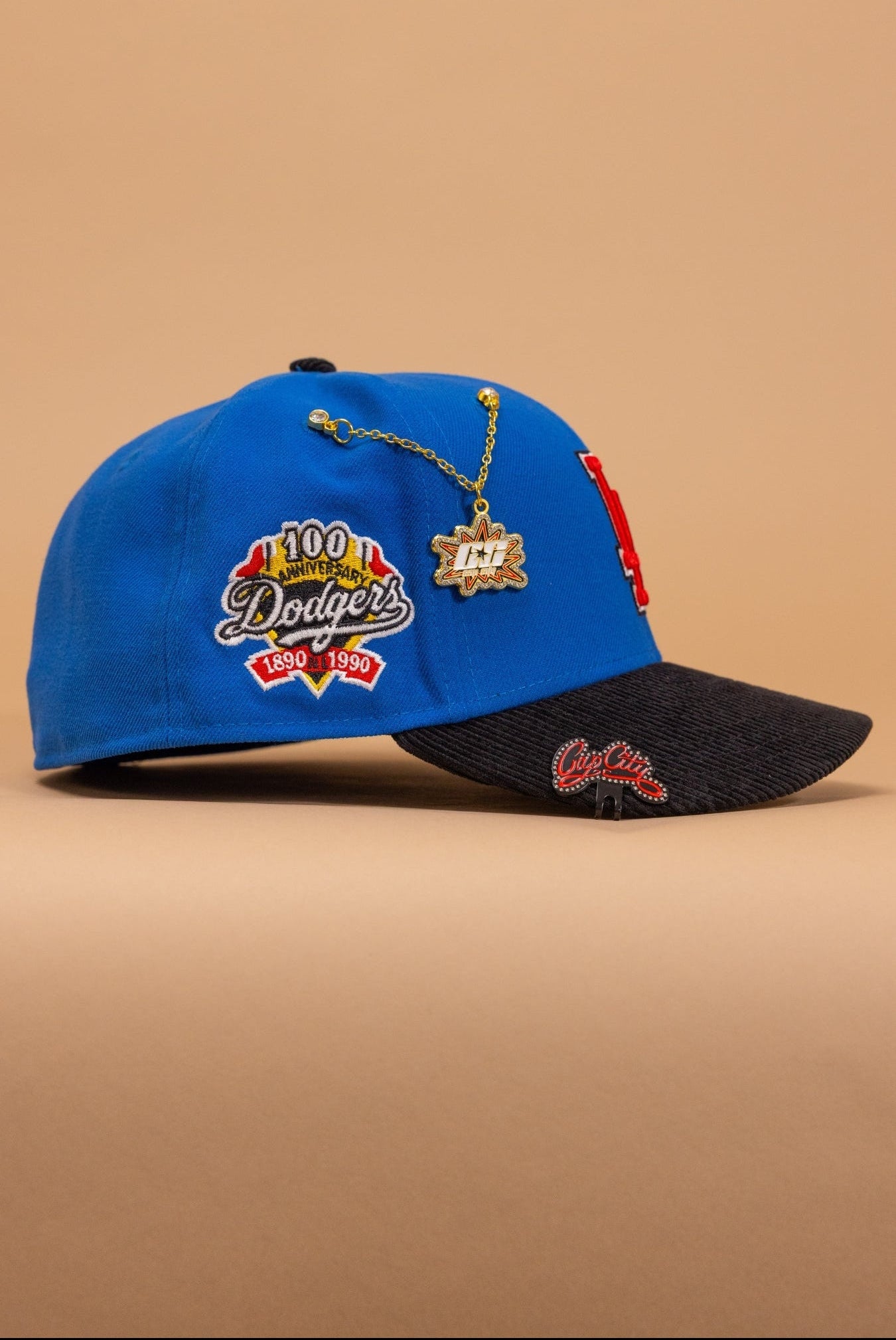 New Era Exclusive 59Fifty Blue/Corduroy Los Angeles Dodgers W/ 100th Anniversary Side Patch