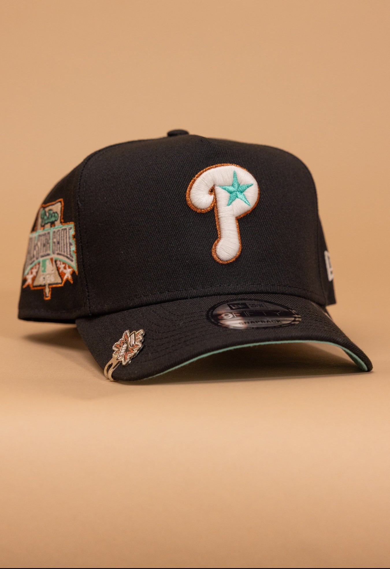 New Era 9Fifty A-Frame Black Philadelphia Phillies Snapback W/ 1996 All Star Game Side Patch