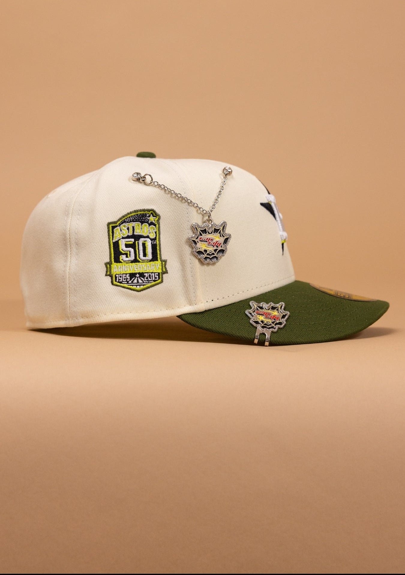 New Era Exclusive 59Fifty Chrome/Olive Houston Astros W/ 50th Anniversary Side Patch