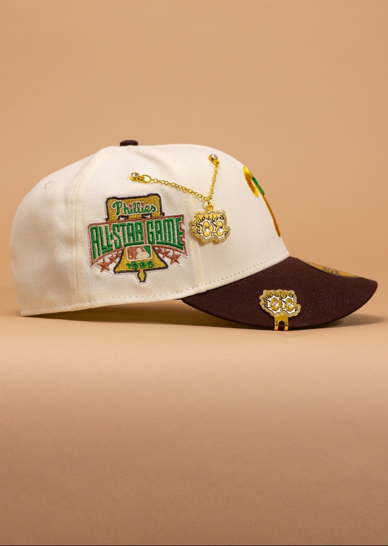 New Era Exclusive 59Fifty Chrome/Brown Philadelphia Phillies W/ 1996 All Star Game Side Patch