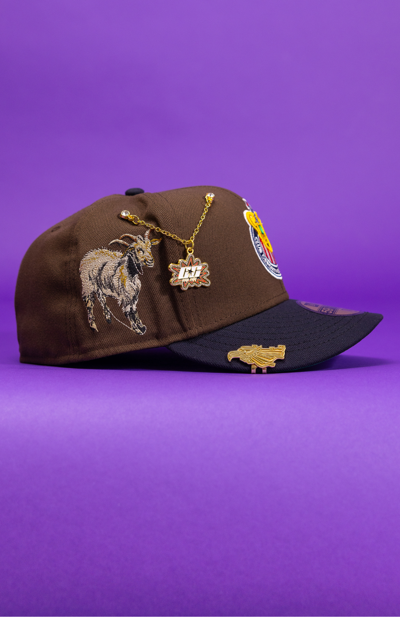 New Era Exclusive 59Fifty Brown/Navy Chivas De Guadalajara W/ El Chivo Side Patch