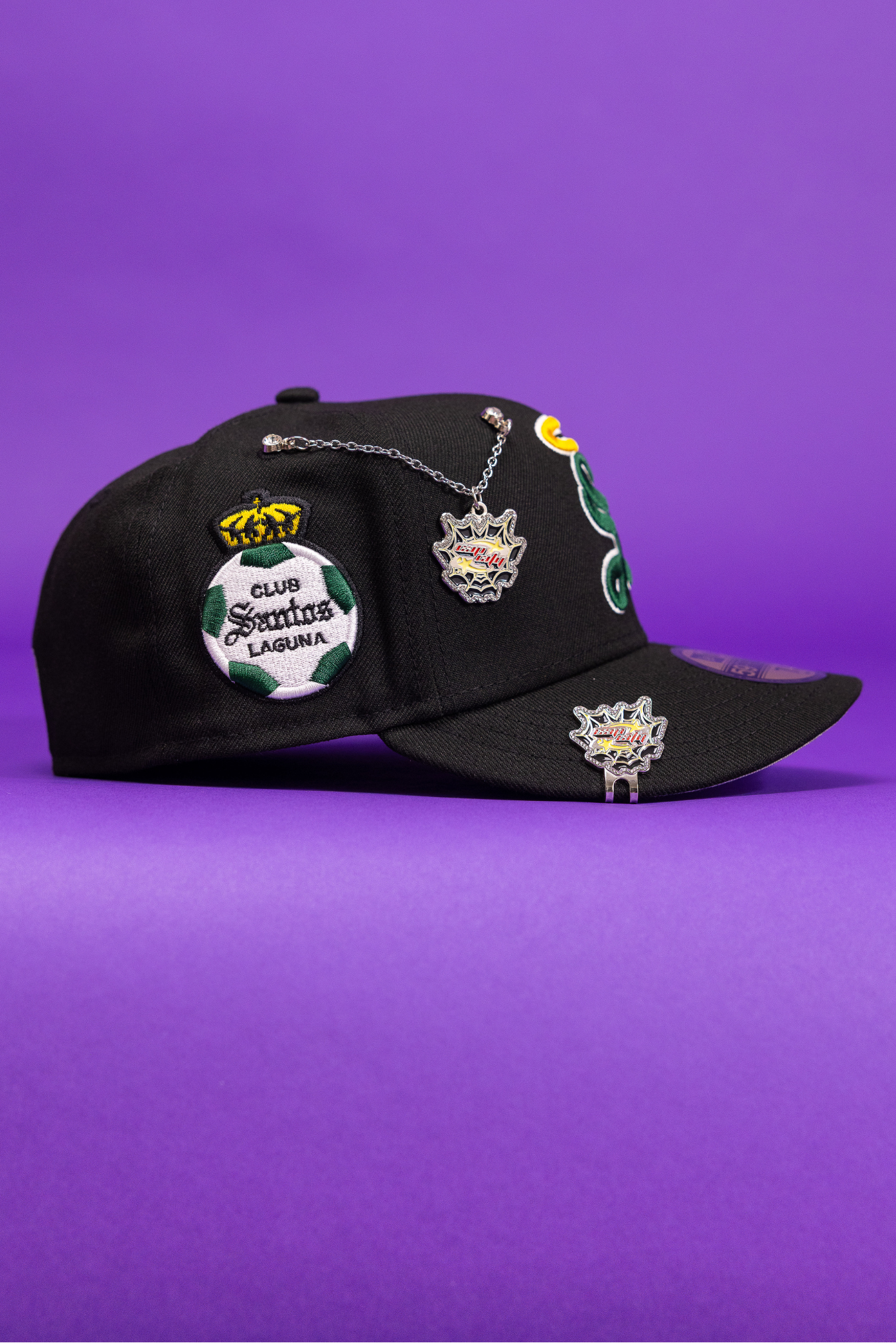 New Era Exclusive 59Fifty Black Santos Laguna W/ Club Santos Laguna Side Patch