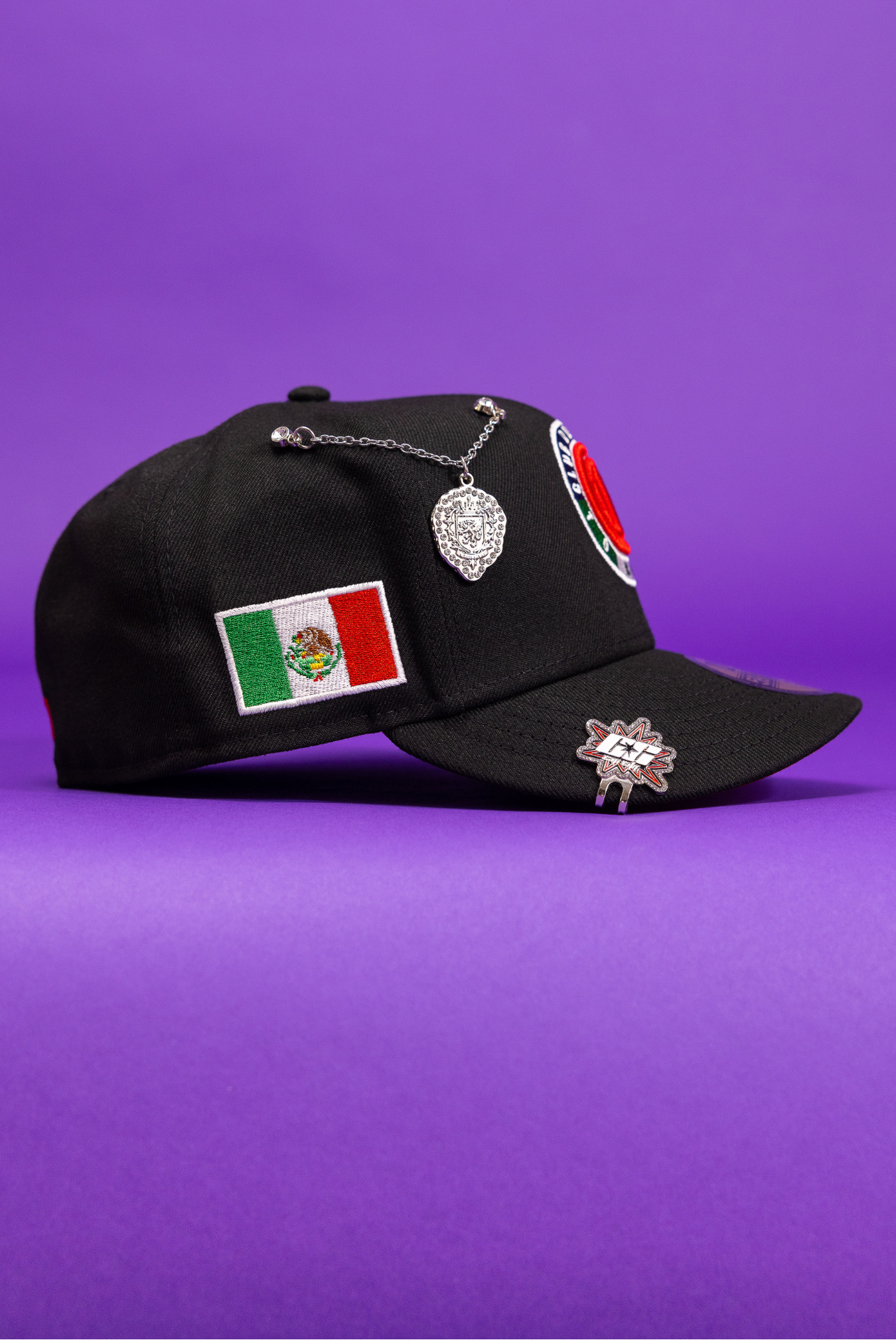 New Era Exclusive 59Fifty Black Club Deportivo Toluca W/ Mexico Flag Side Patch