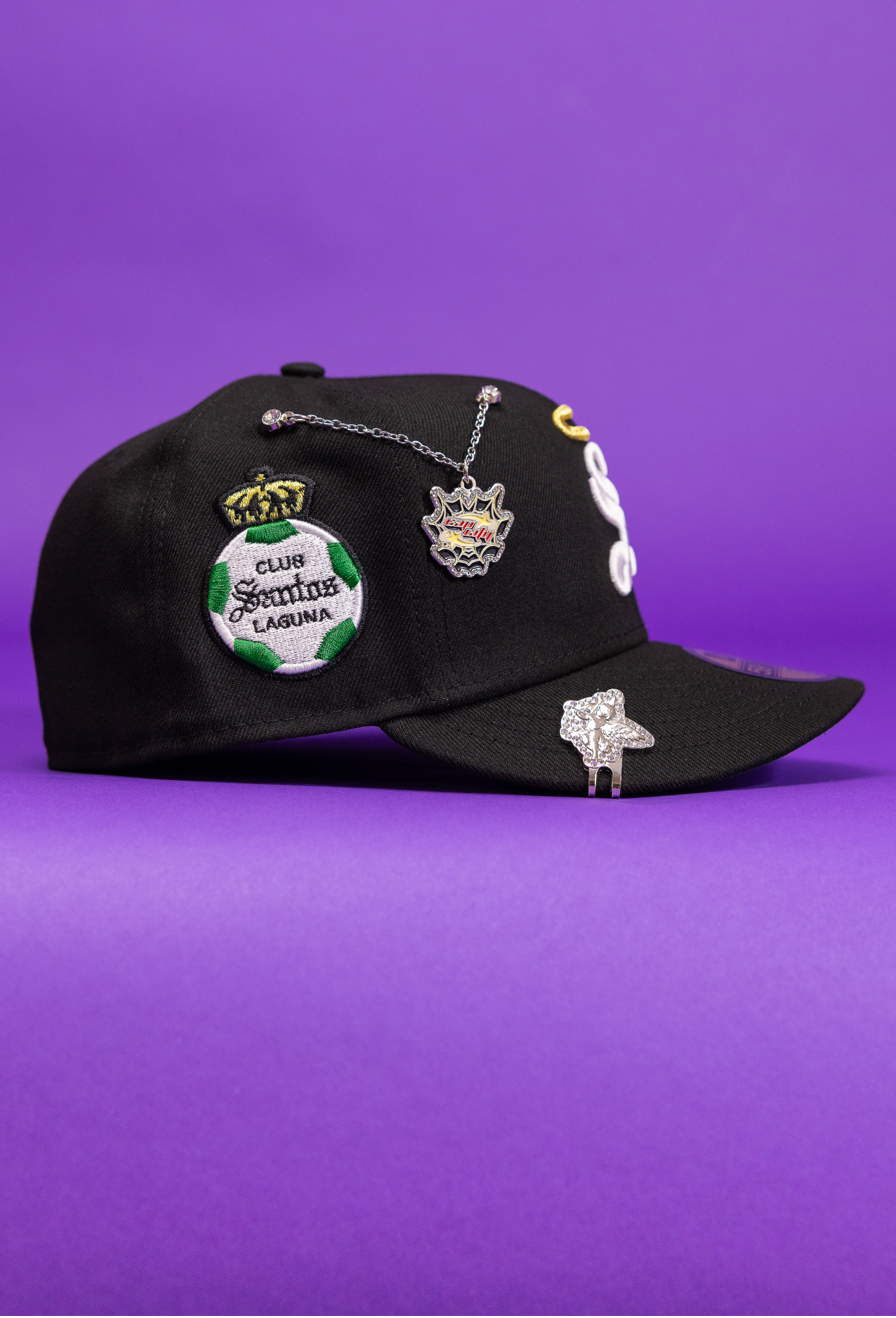 New Era Exclusive 59Fifty Black Santos Laguna W/ Club Santos Laguna Side Patch