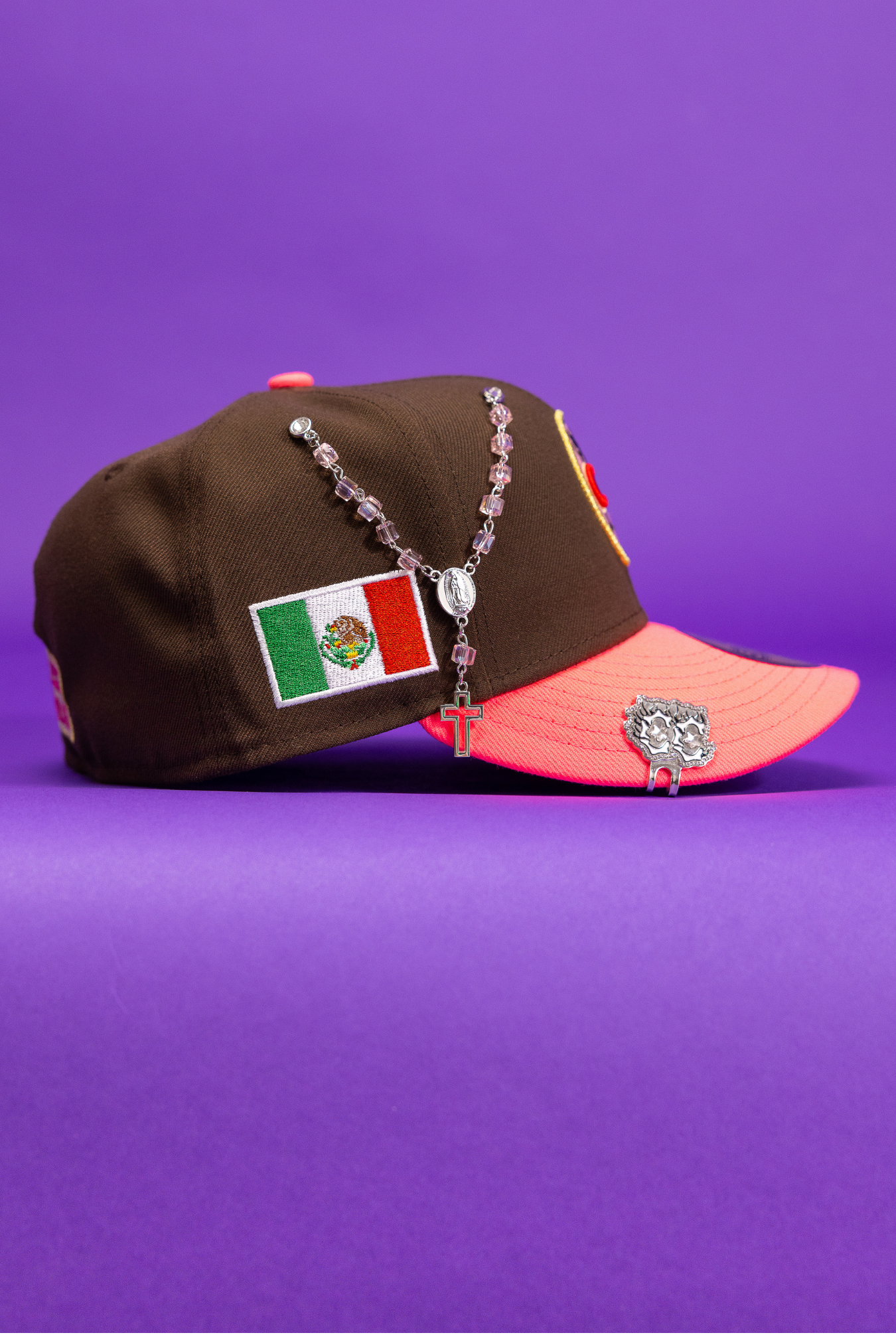 New Era Exclusive 59Fifty Brown/Pink Club America W/ Mexico Flag Side Patch
