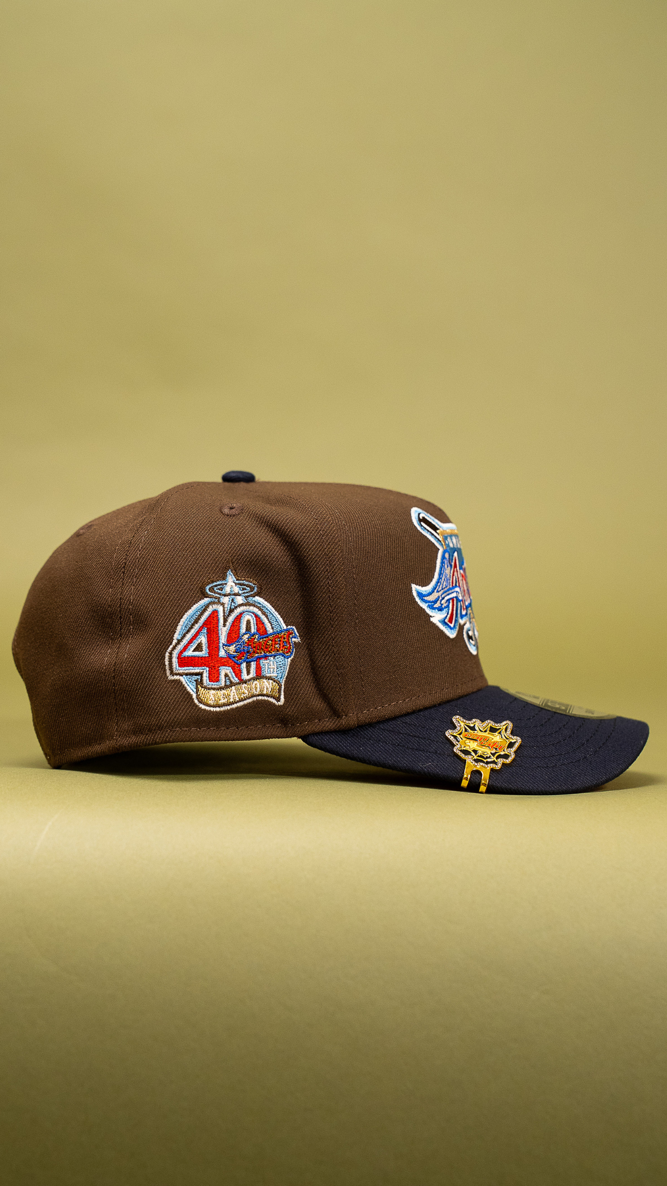 New Era 9Fifty A-Frame Brown/Navy Anaheim Angels Snapback W/ 40th Anniversary Side Patch
