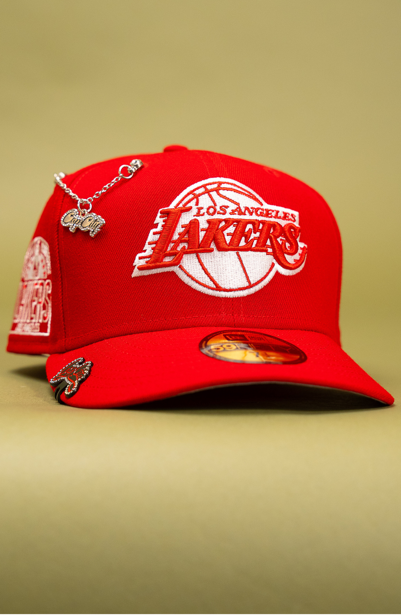 New Era Exclusive 59Fifty Red Los Angeles Lakers W/ Western Conference Side Patch