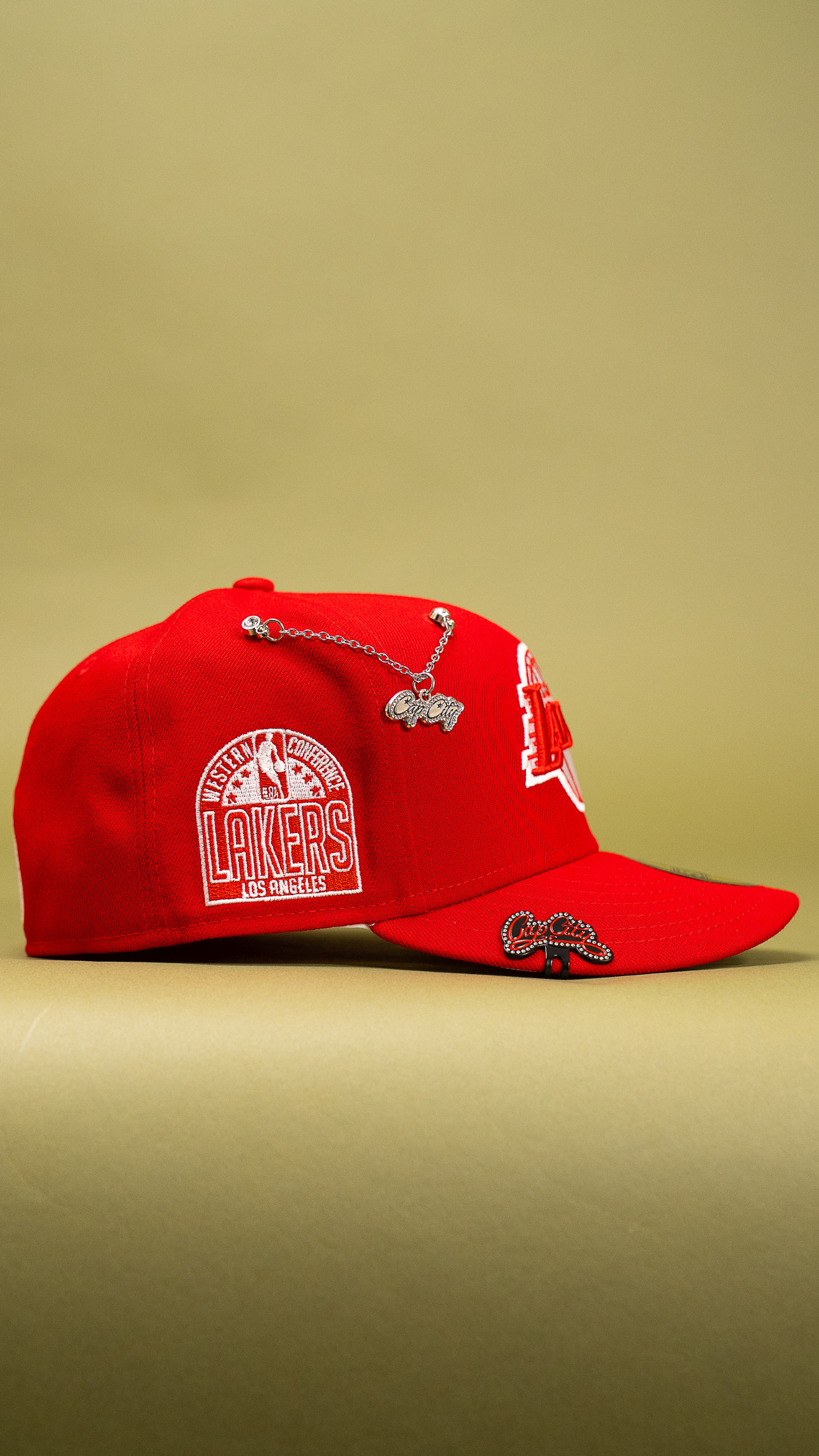 New Era Exclusive 59Fifty Red Los Angeles Lakers W/ Western Conference Side Patch