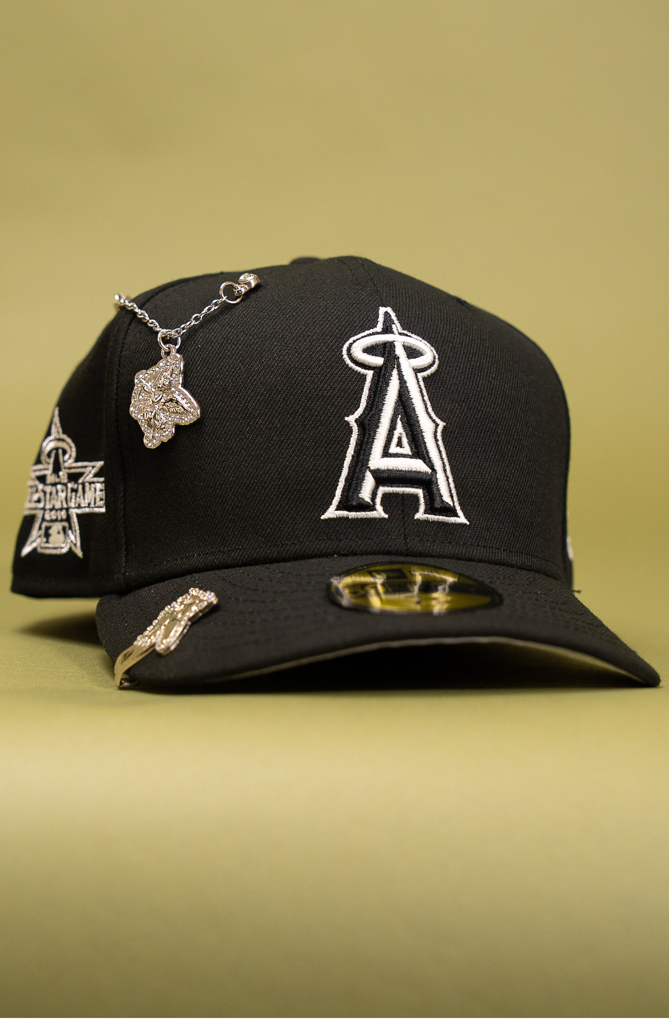 New Era Exclusive 59Fifty Black Anaheim Angels W/ All Star Game Side Patch