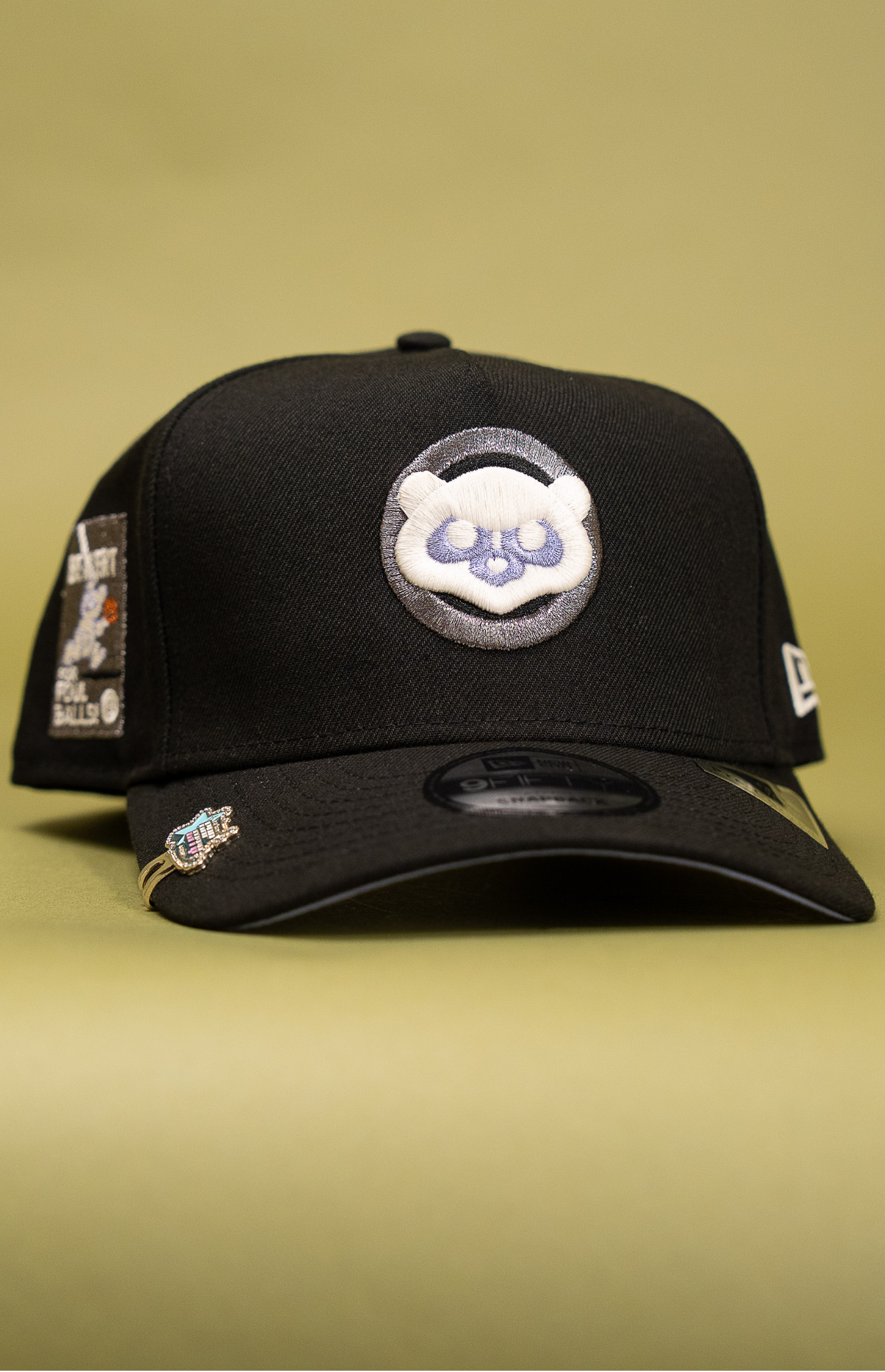 New Era 9Fifty A-Frame Black Chicago Cubs Snapback W/ Be Alert for Foul Balls Side Patch