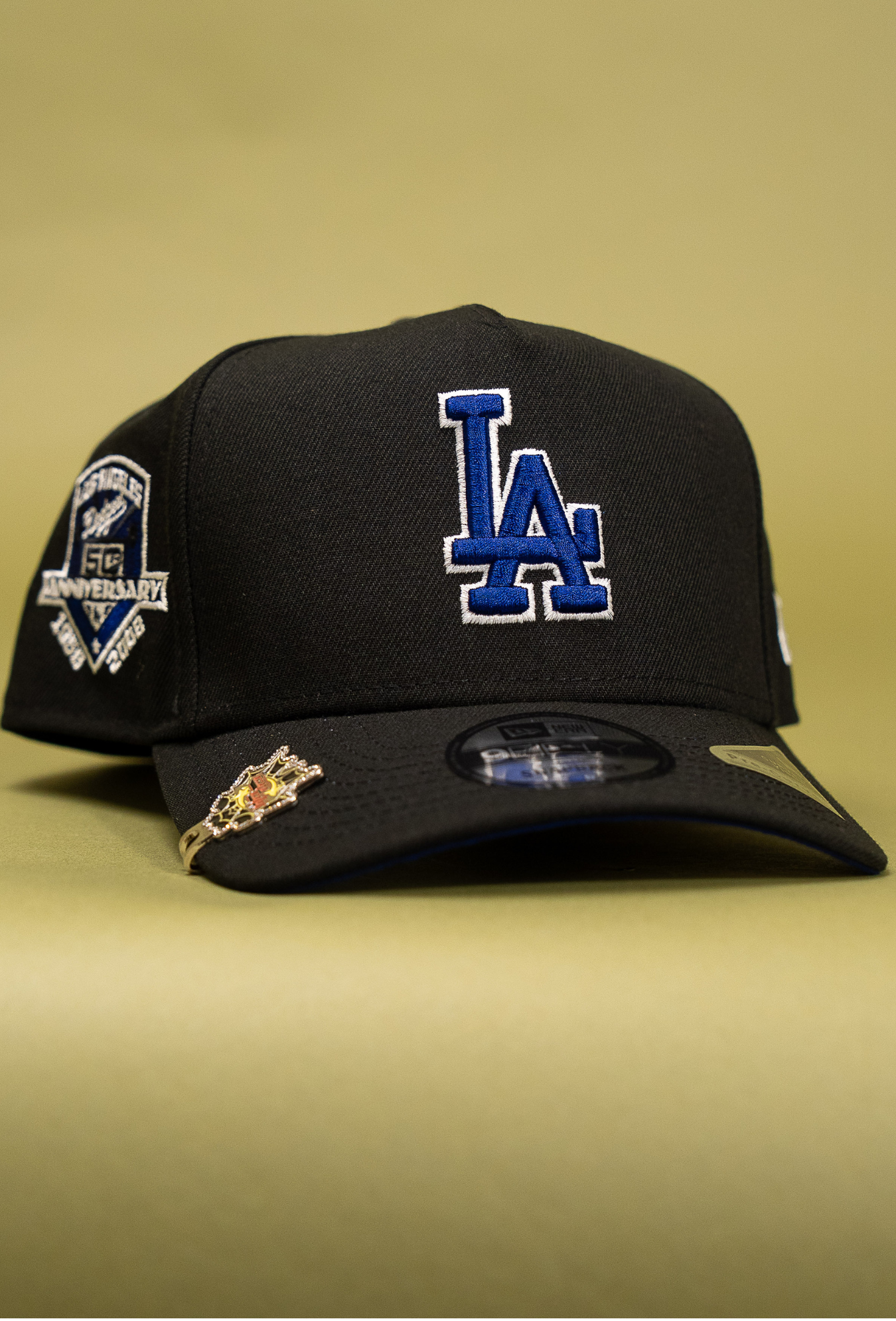New Era 9Fifty A-Frame Black Los Angeles Dodgers Snapback W/ Outline + 50th Anniversary Side Patch