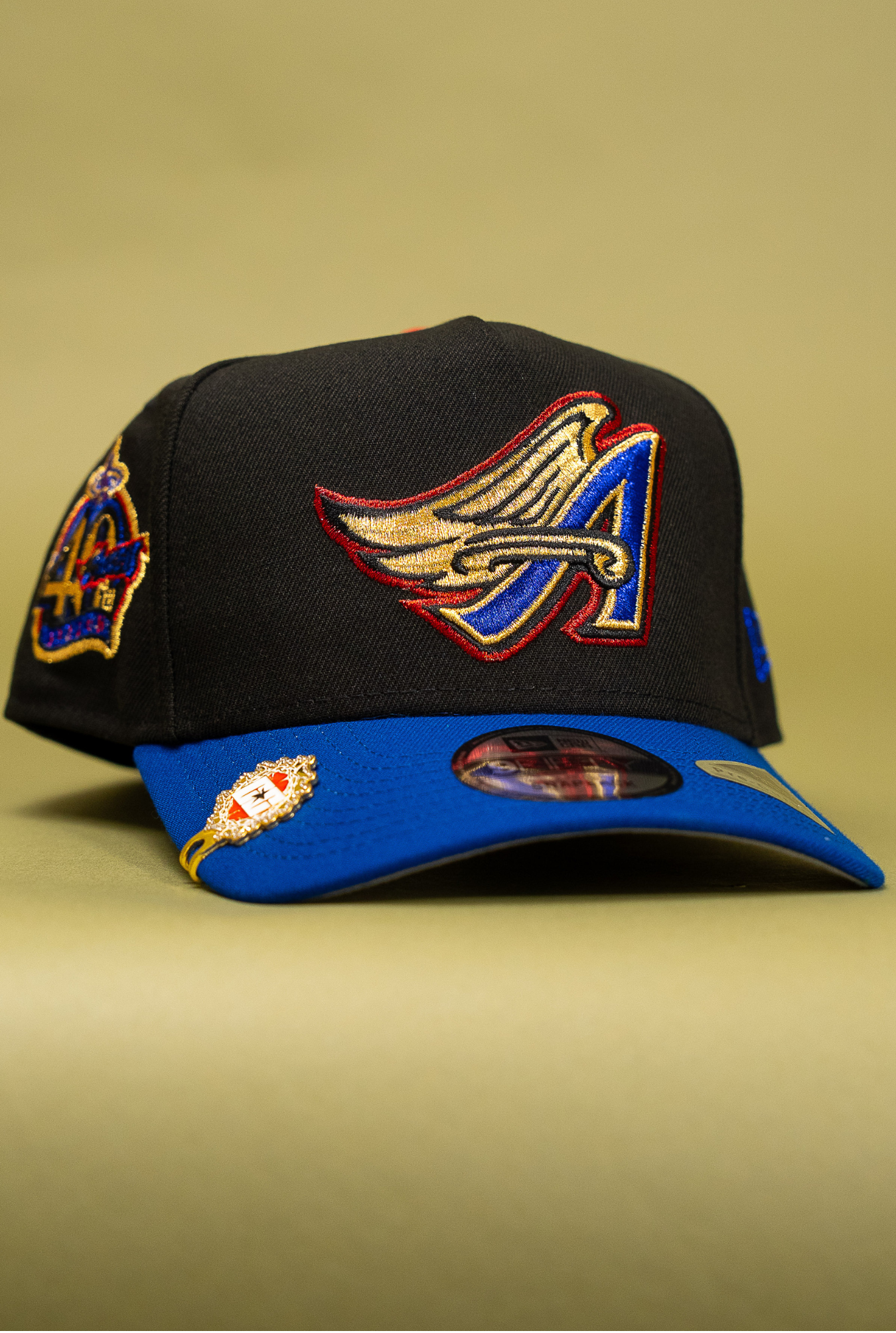 New Era 9Fifty A-Frame Black/Blue Anaheim Angels Snapback W/ 40th Anniversary Side Patch