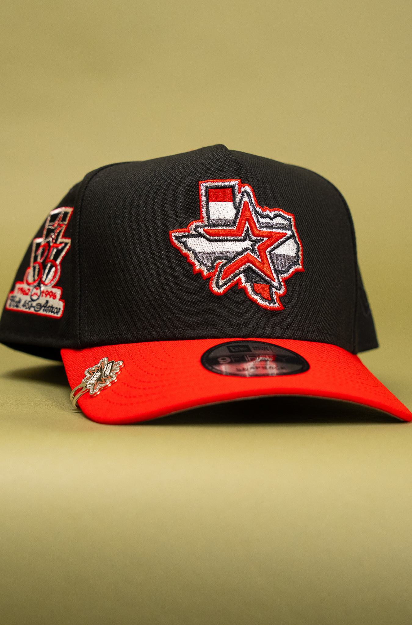 New Era 9Fifty A-Frame Black/Red Houston Astros Snapback W/ 35th Anniversary Side Patch