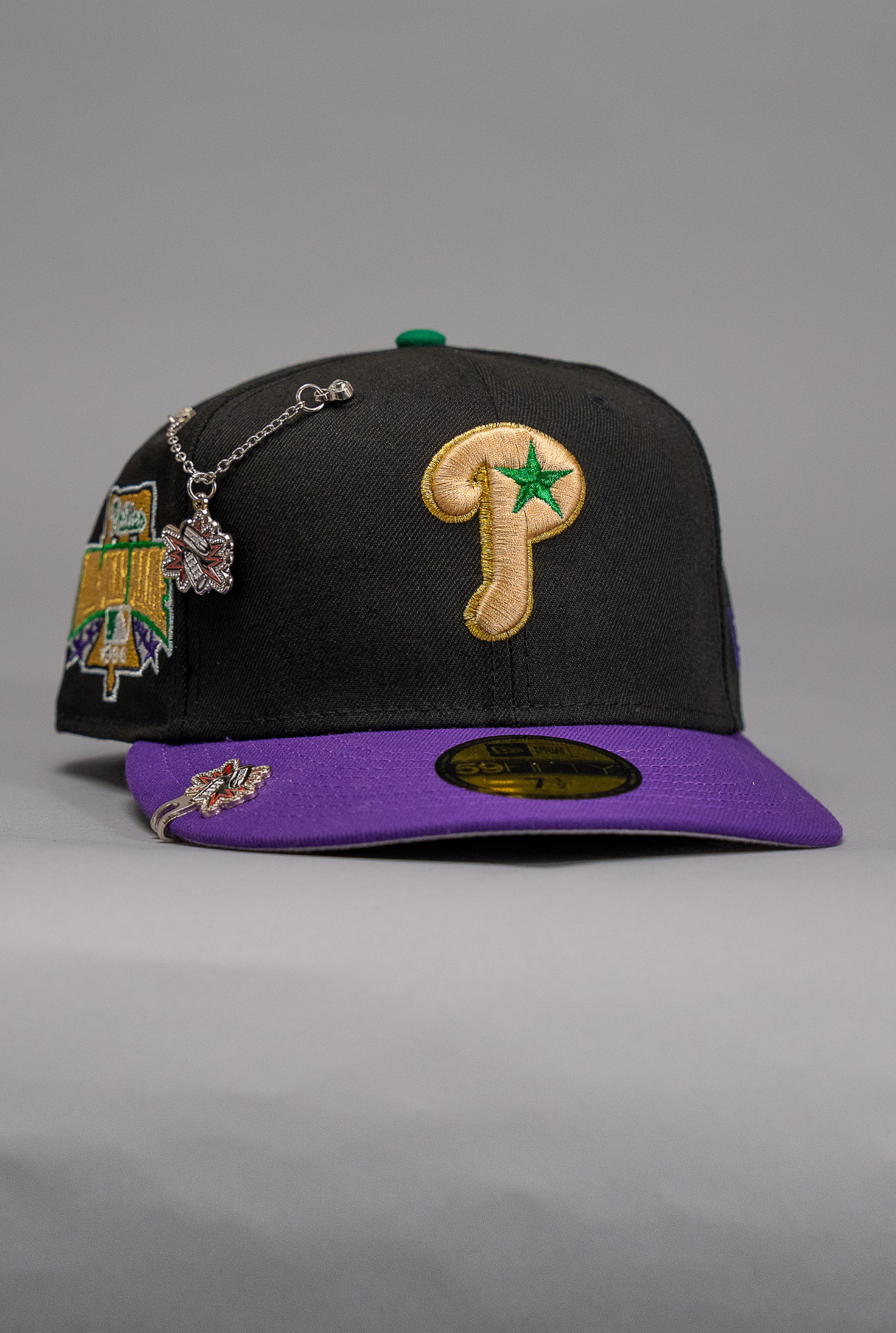 New Era Exclusive 59Fifty Black/Purple Philadelphia Phillies W/ 1996 All Star Game Side Patch