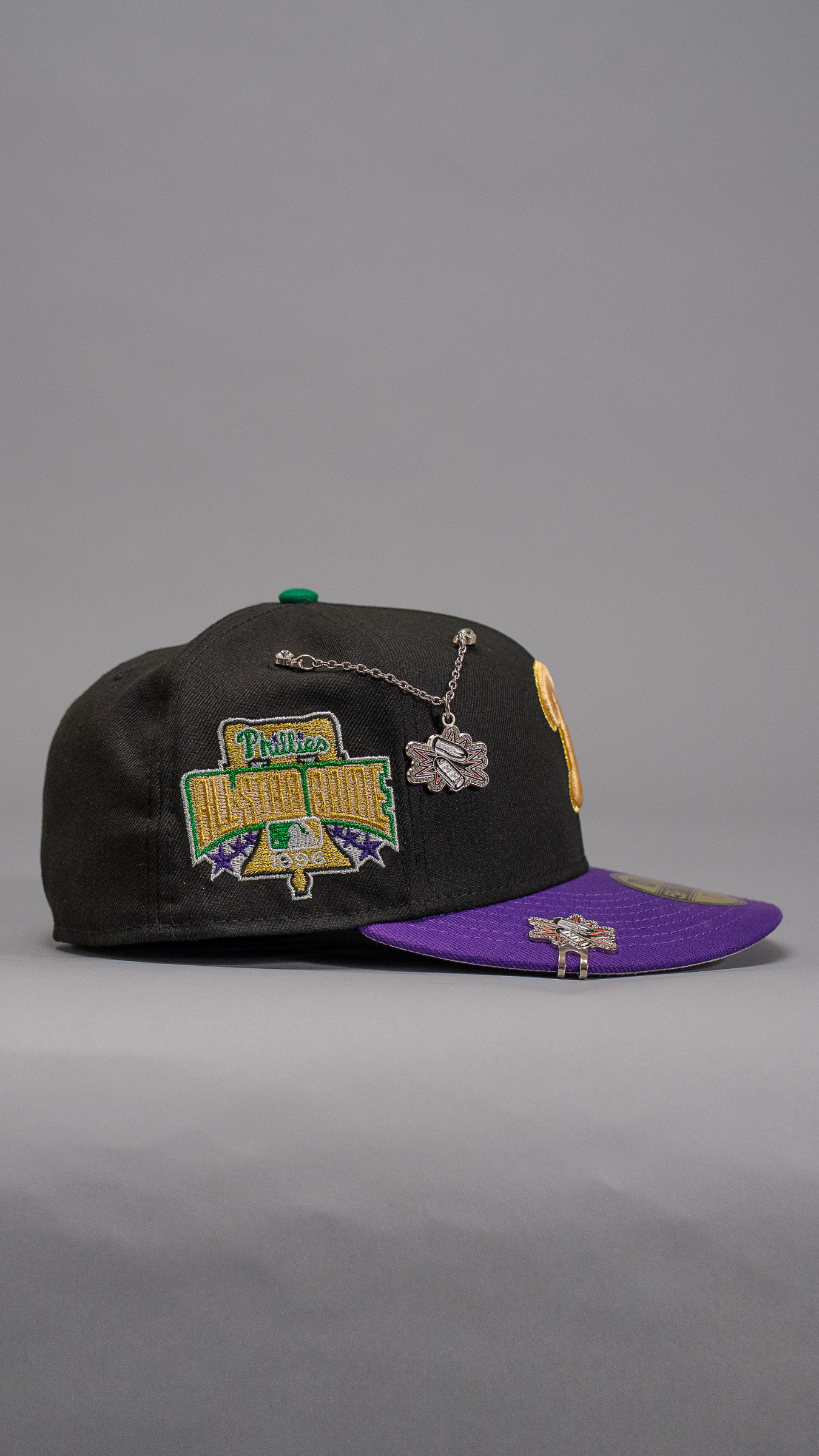 New Era Exclusive 59Fifty Black/Purple Philadelphia Phillies W/ 1996 All Star Game Side Patch