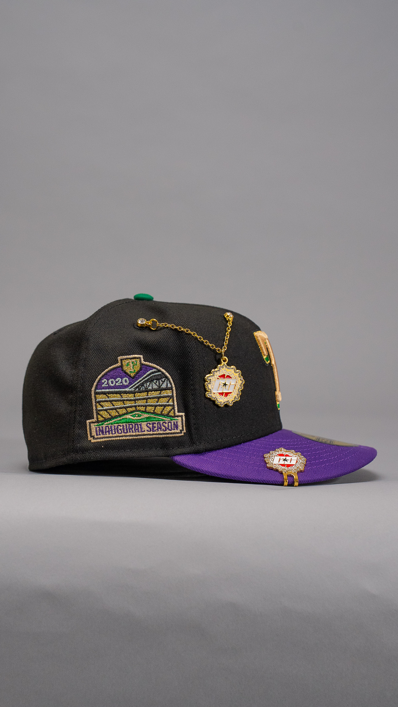 New Era Exclusive 59Fifty Black/Purple Texas Rangers W/ Inaugural Season Side Patch