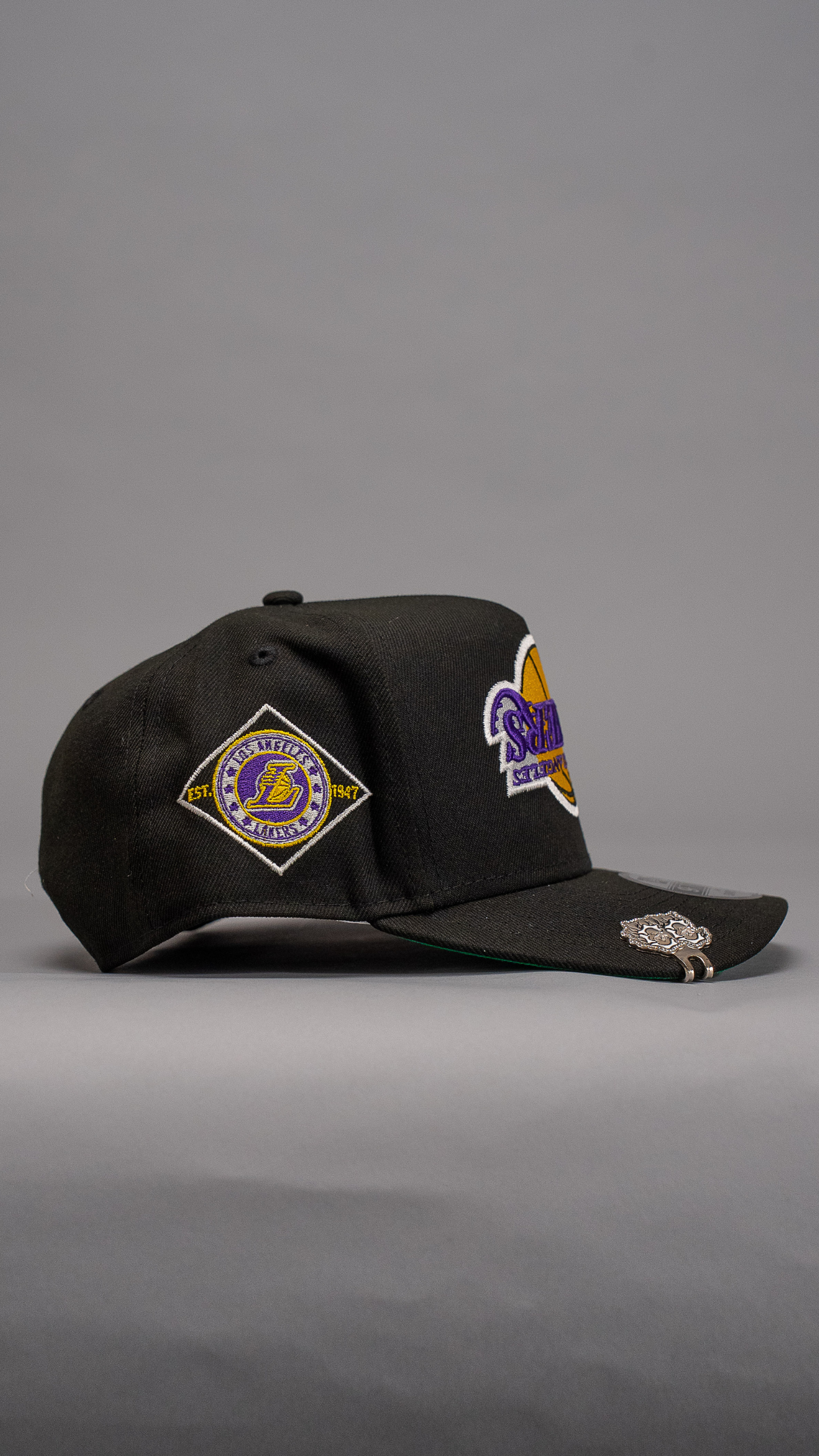 New Era 9Fifty A-Frame Black Upside Down Los Angeles Lakers Snapback W/ Los Angeles Lakers Side Patch
