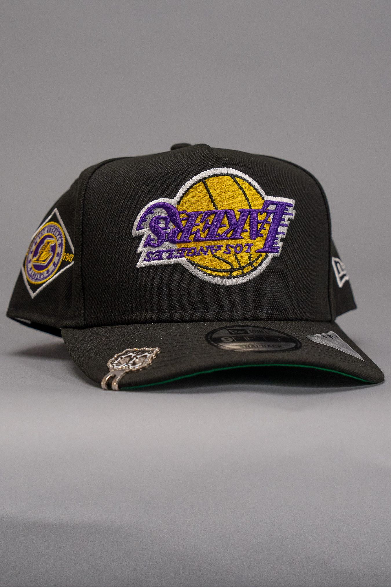 New Era 9Fifty A-Frame Black Upside Down Los Angeles Lakers Snapback W/ Los Angeles Lakers Side Patch