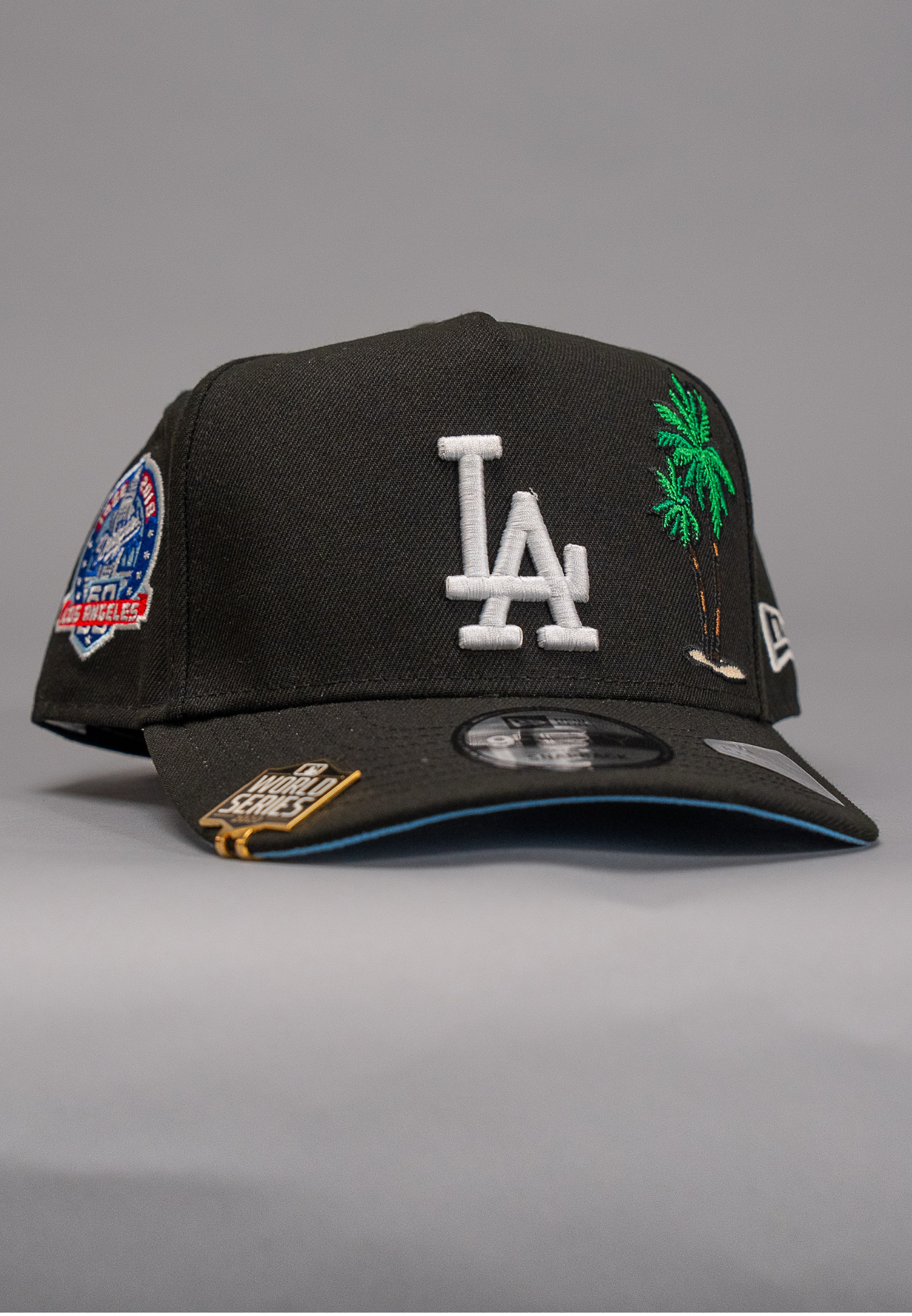 New Era 9Fifty A-Frame Black Los Angeles Dodgers W/ Palm Trees + 60th Anniversary Side Patch