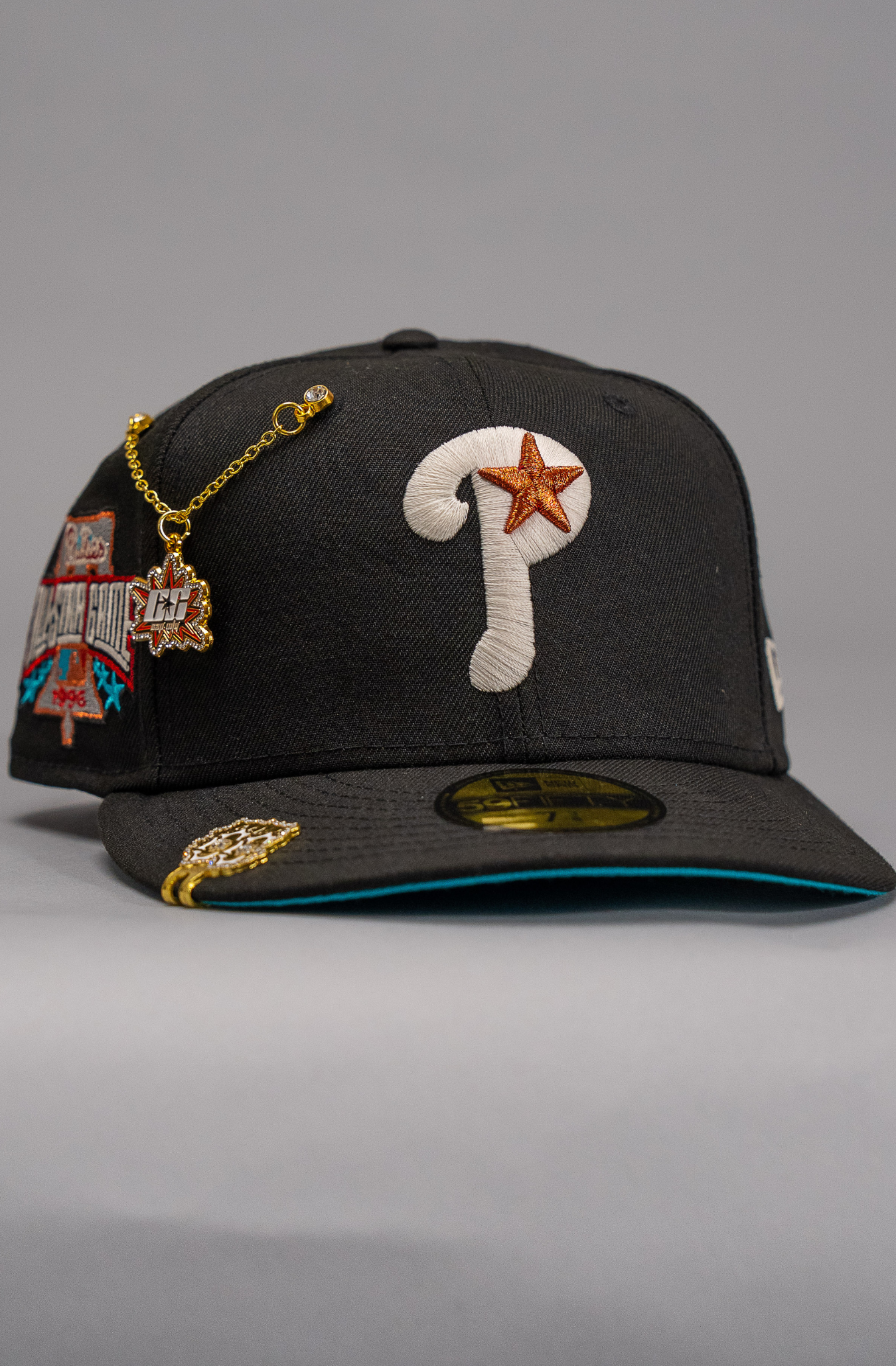 New Era Exclusive 59Fifty Black Philadelphia Phillies W/ 1996 All Star Game Side Patch