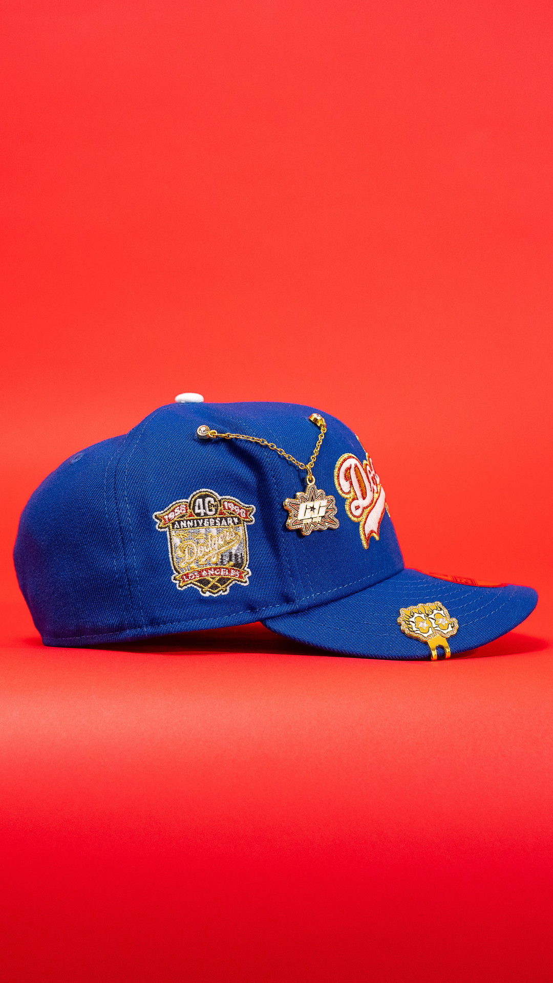 New Era Exclusive 59Fifty Blue Los Angeles Dodgers Script W/ 40th Anniversary Side Patch