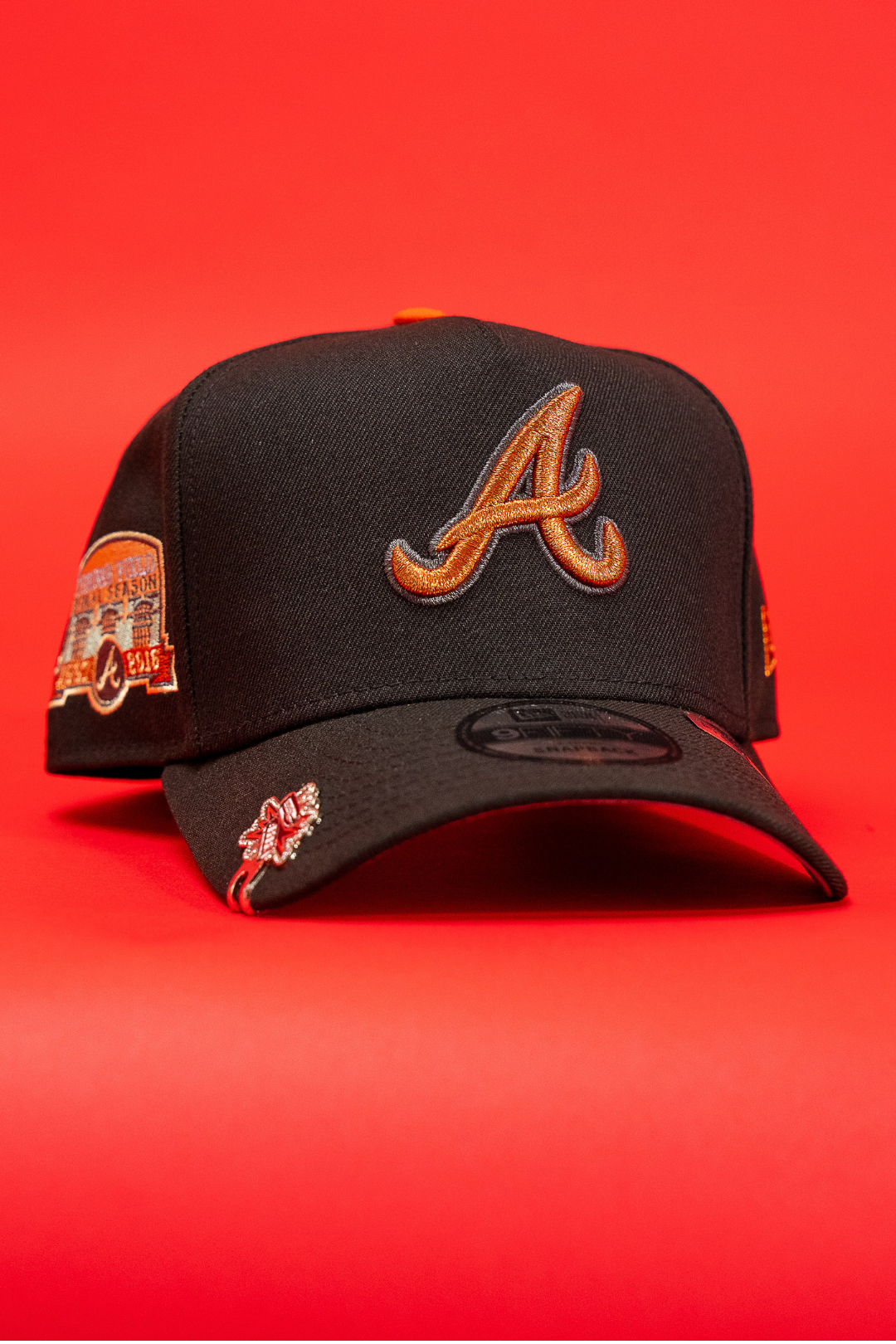 New Era 9Fifty A-Frame Black Atlanta Braves Snapback W/ Turner Field Side Patch