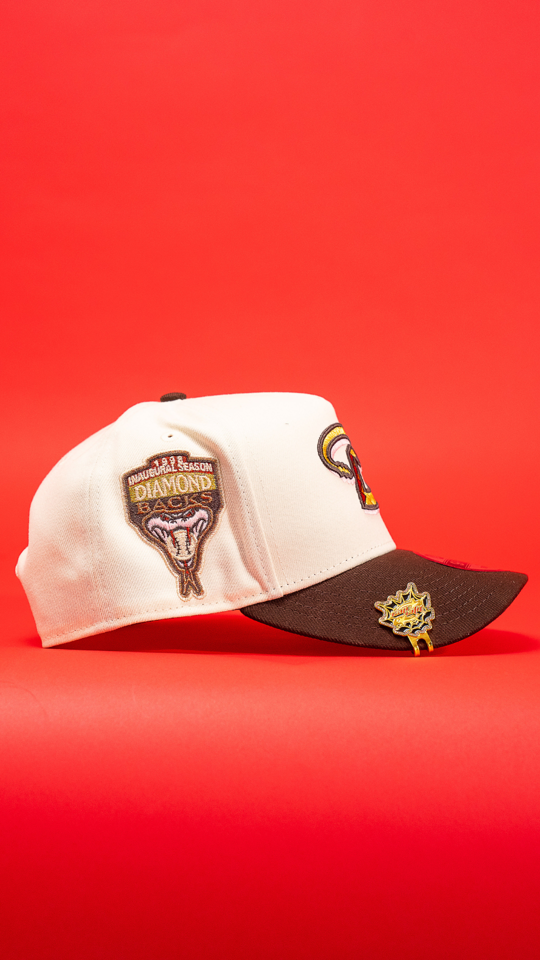 New Era 9Fifty A-Frame Chrome/Brown Arizona Diamondbacks Snapback W/ 1998 Inaugural Season Side Patch