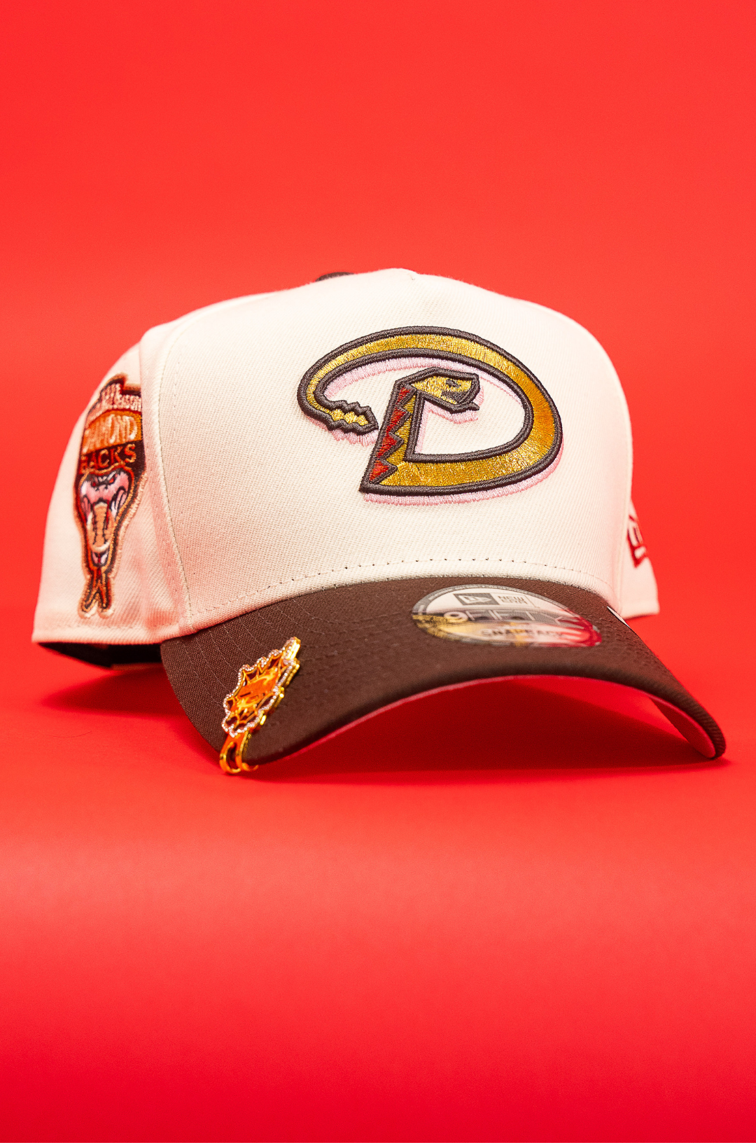 New Era 9Fifty A-Frame Chrome/Brown Arizona Diamondbacks Snapback W/ 1998 Inaugural Season Side Patch