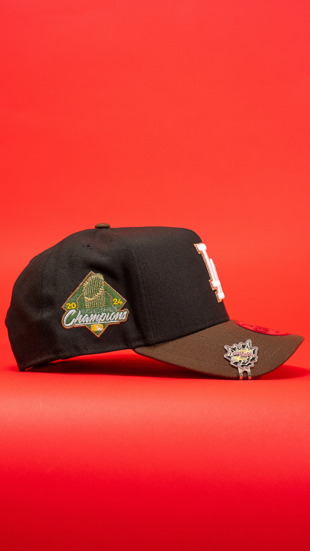 New Era 9Fifty A-Frame Black/Brown Los Angeles Dodgers Snapback W/ 2024 World Series Champions Side Patch