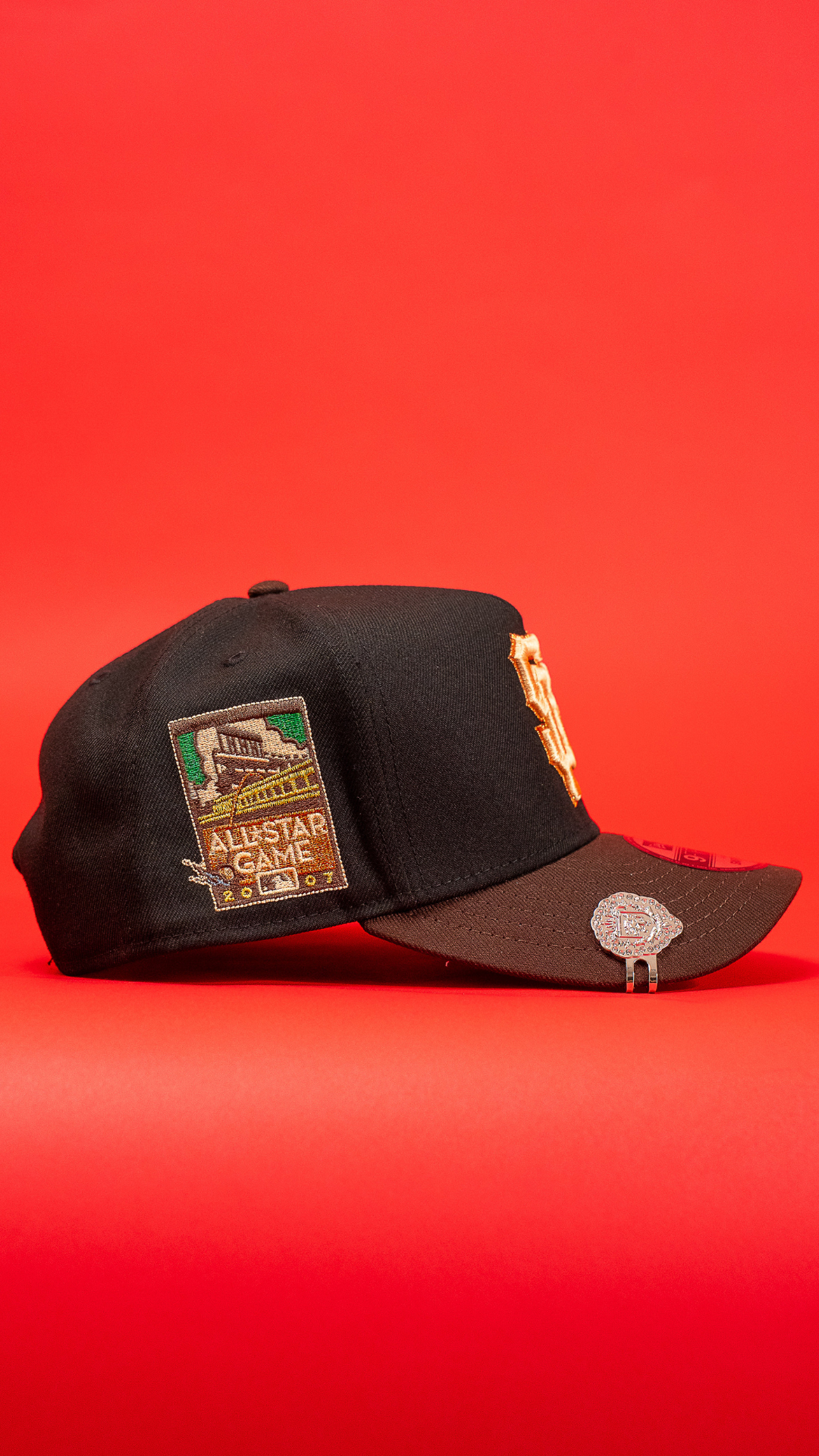 New Era 9Fifty A-Frame Black/Brown San Francisco Giants Snapback W/ 2007 All Star Game Side Patch