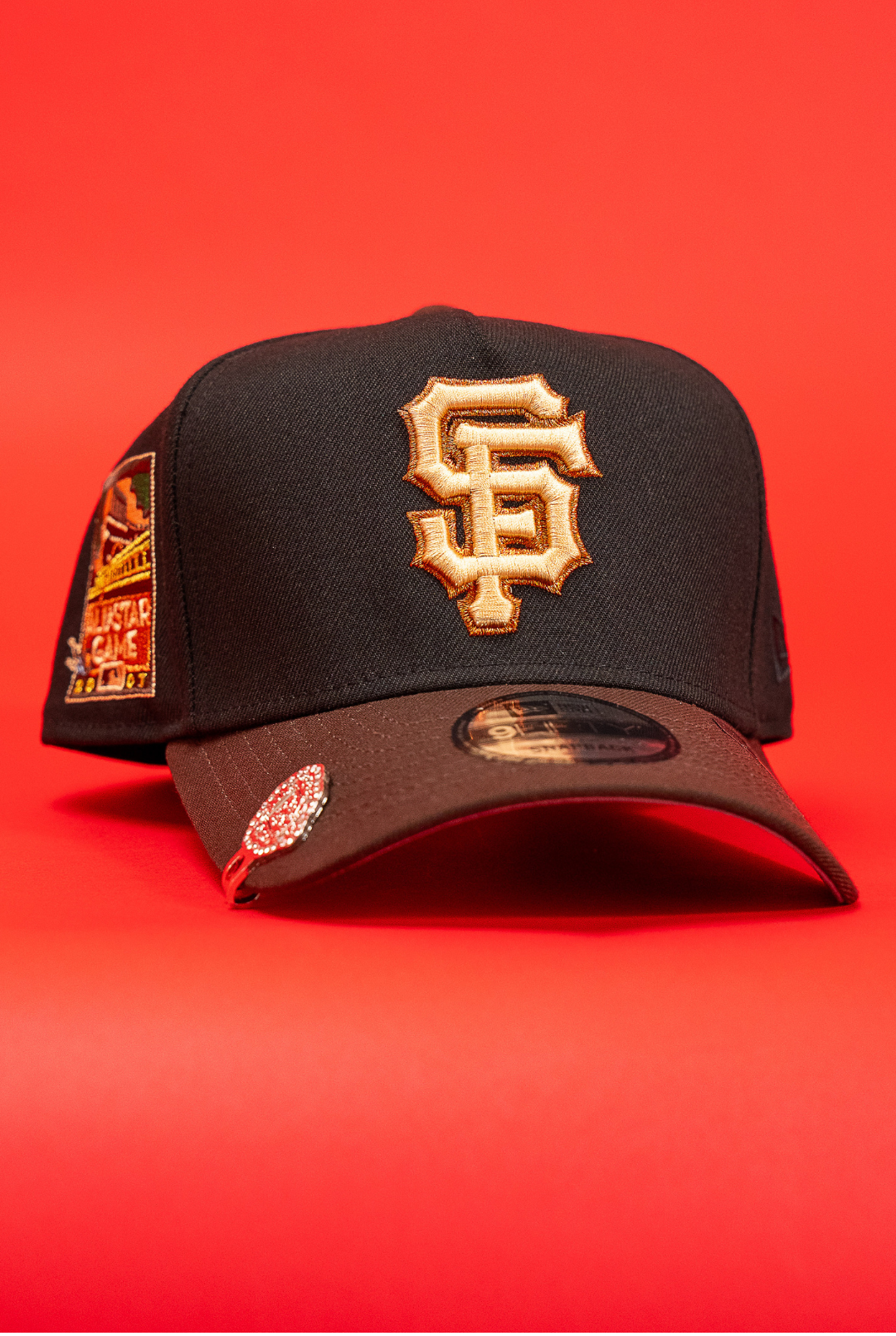 New Era 9Fifty A-Frame Black/Brown San Francisco Giants Snapback W/ 2007 All Star Game Side Patch