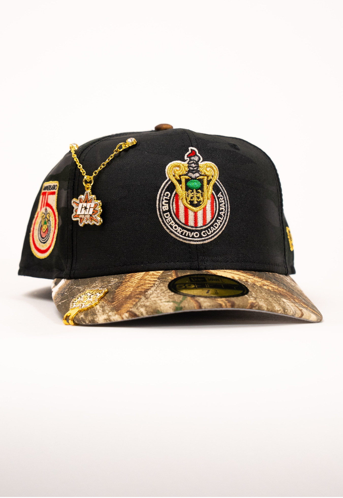 New Era Exclusive 59Fifty Black Camo/Realtree Chivas De Guadalajara W/ 115th Anniversary Side Patch