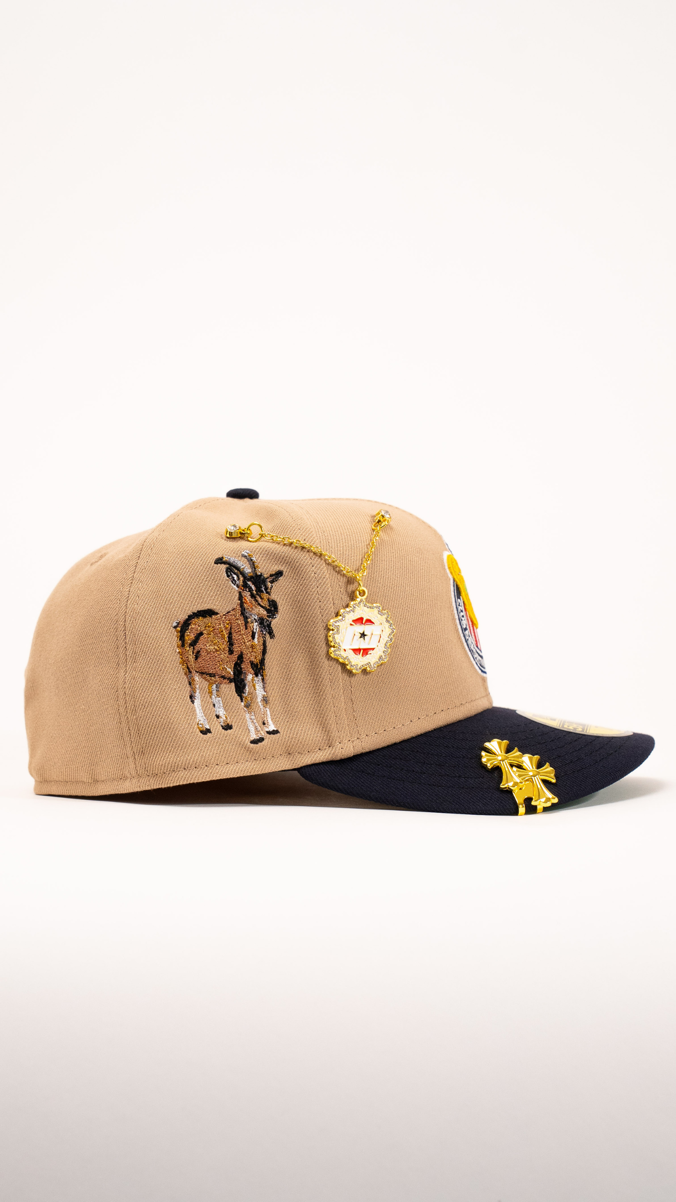 New Era Exclusive 59Fifty Camel/Navy Chivas De Guadalajara W/ El Chivo Side Patch
