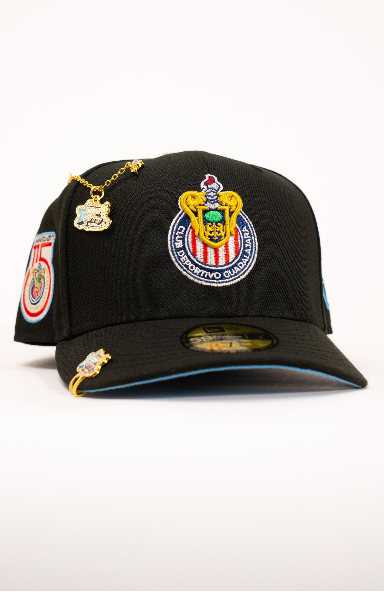 New Era Exclusive 59Fifty Black Chivas De Guadalajara W/ 115th Anniversary Side Patch