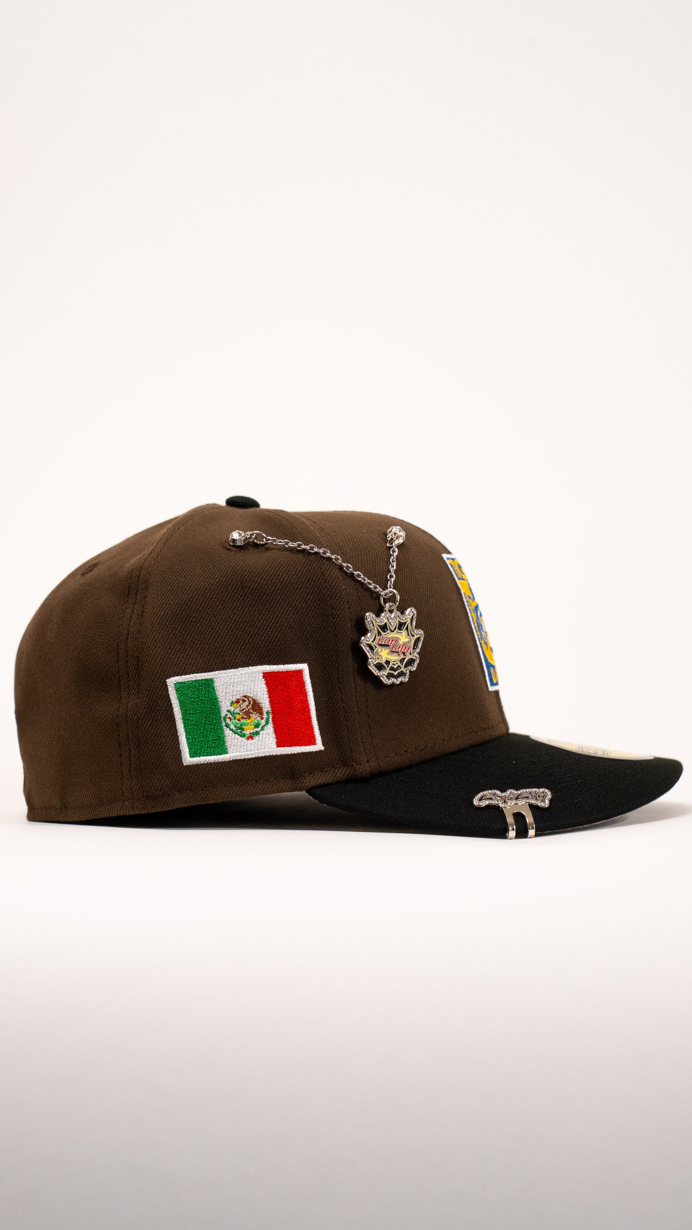 New Era Exclusive 59Fifty Brown/Black Club Tigres Uanl W/ Mexico Flag Side Patch