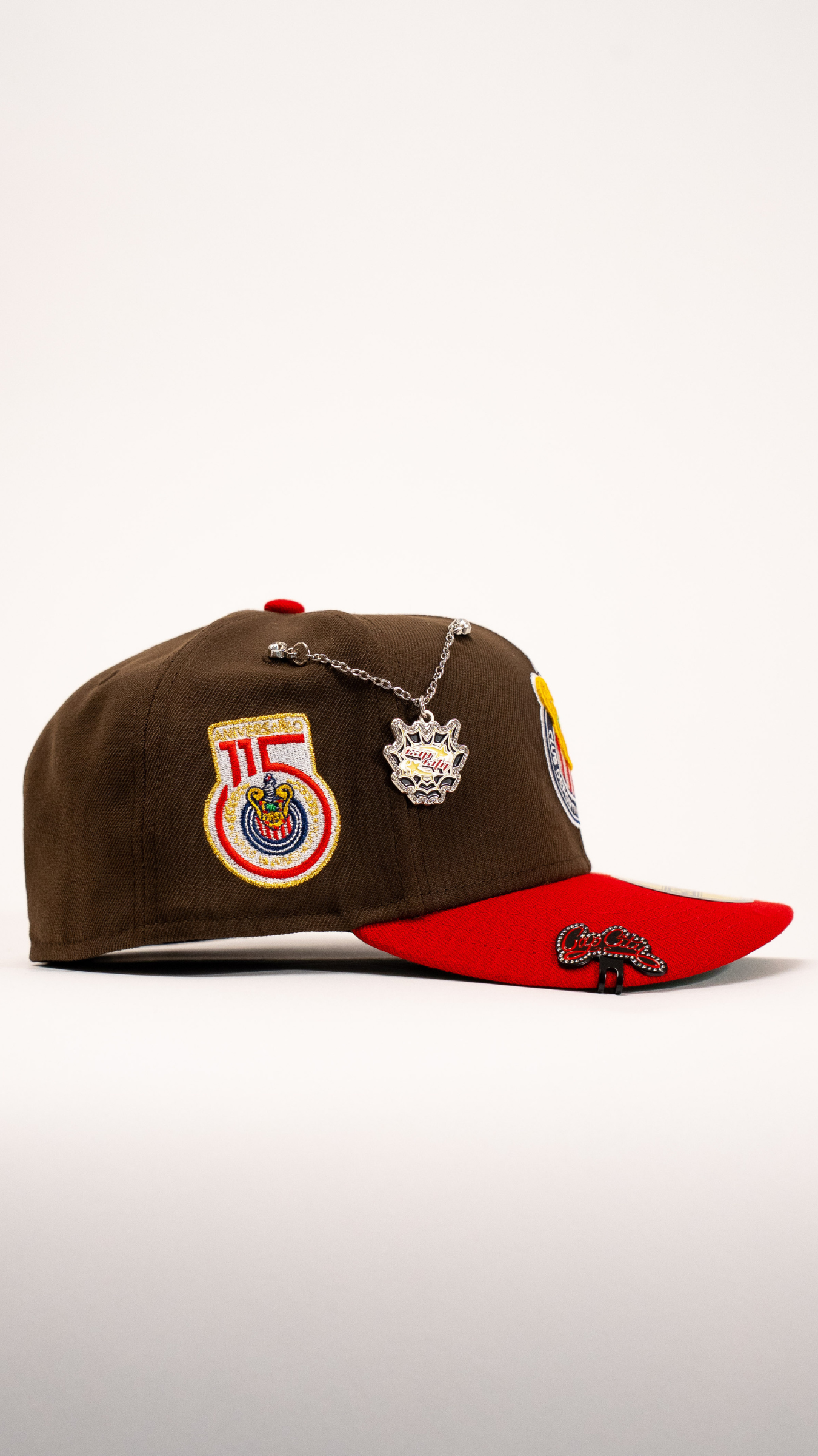 New Era Exclusive 59Fifty Brown/Red Chivas De Guadalajara W/ 115th Anniversary Side Patch
