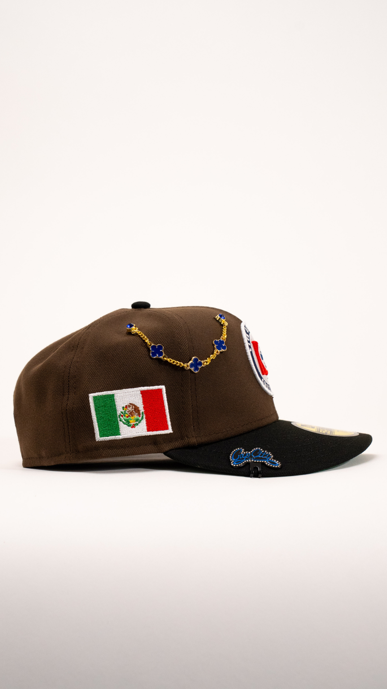 New Era Exclusive 59Fifty Brown/Black Club Cruz Azul W/ Mexico Flag Side Patch