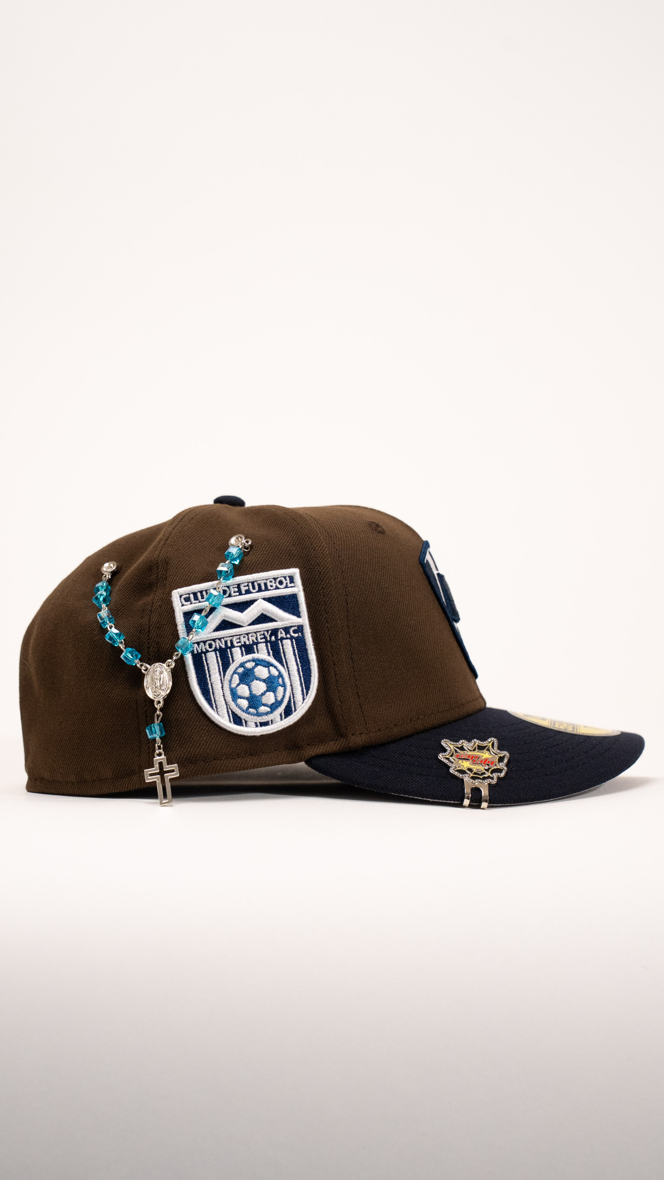 New Era Exclusive 59Fifty Brown/Navy Club Monterrey W/ Club De Futbol Monterrey Side Patch