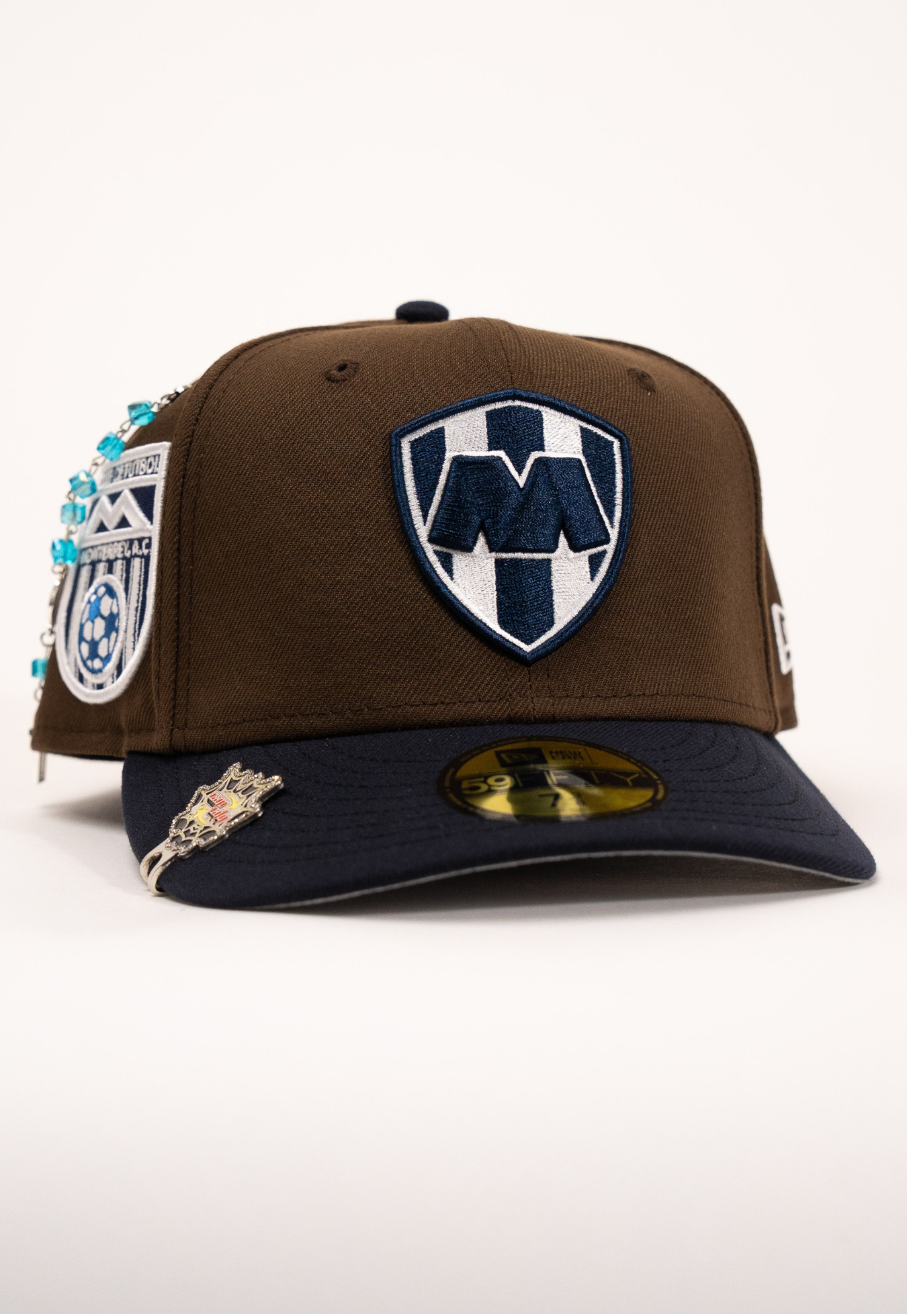 New Era Exclusive 59Fifty Brown/Navy Club Monterrey W/ Club De Futbol Monterrey Side Patch