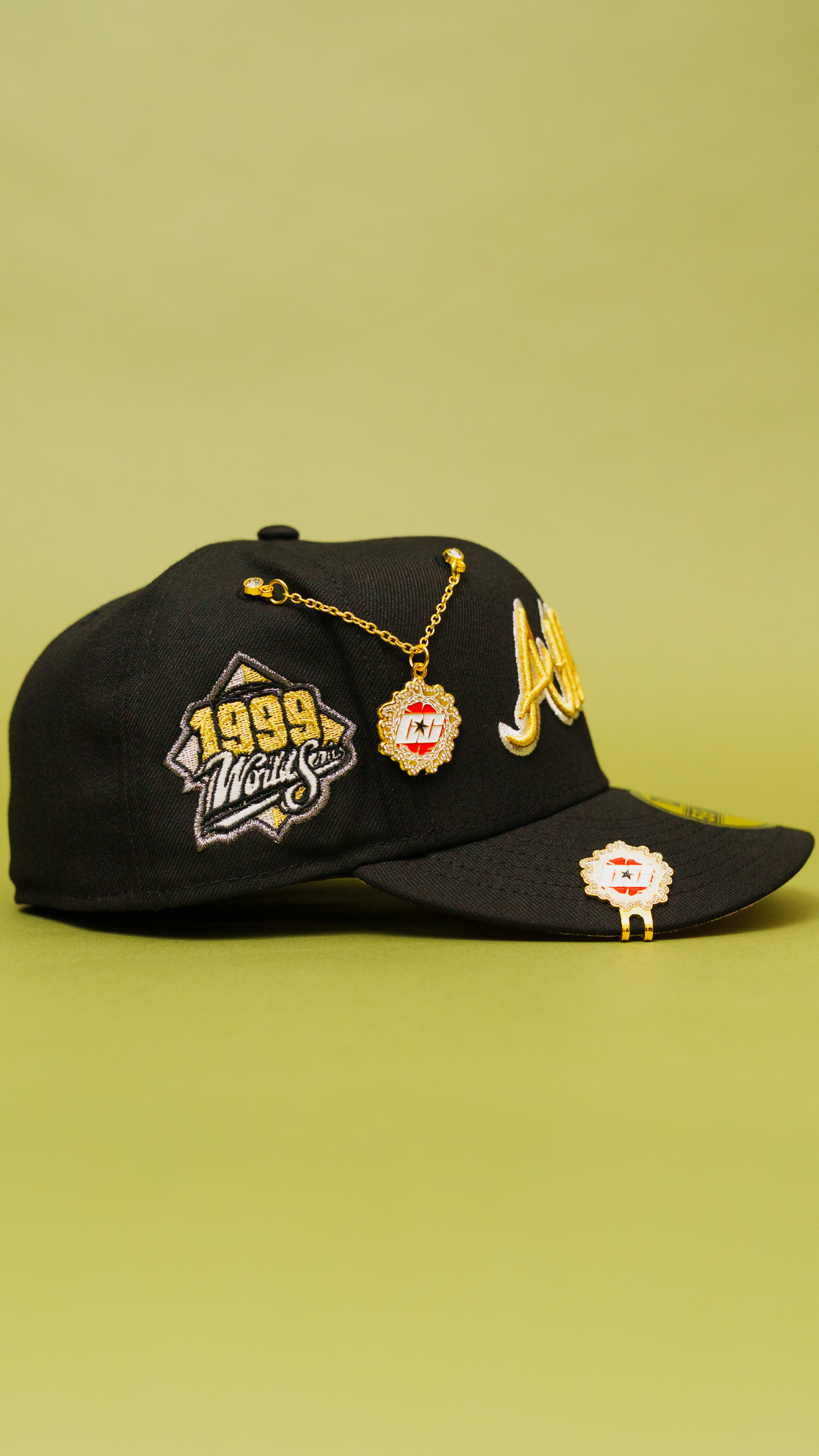 New Era 59Fifty Black Atlanta Braves Script W/ 1999 World Series Side Patch