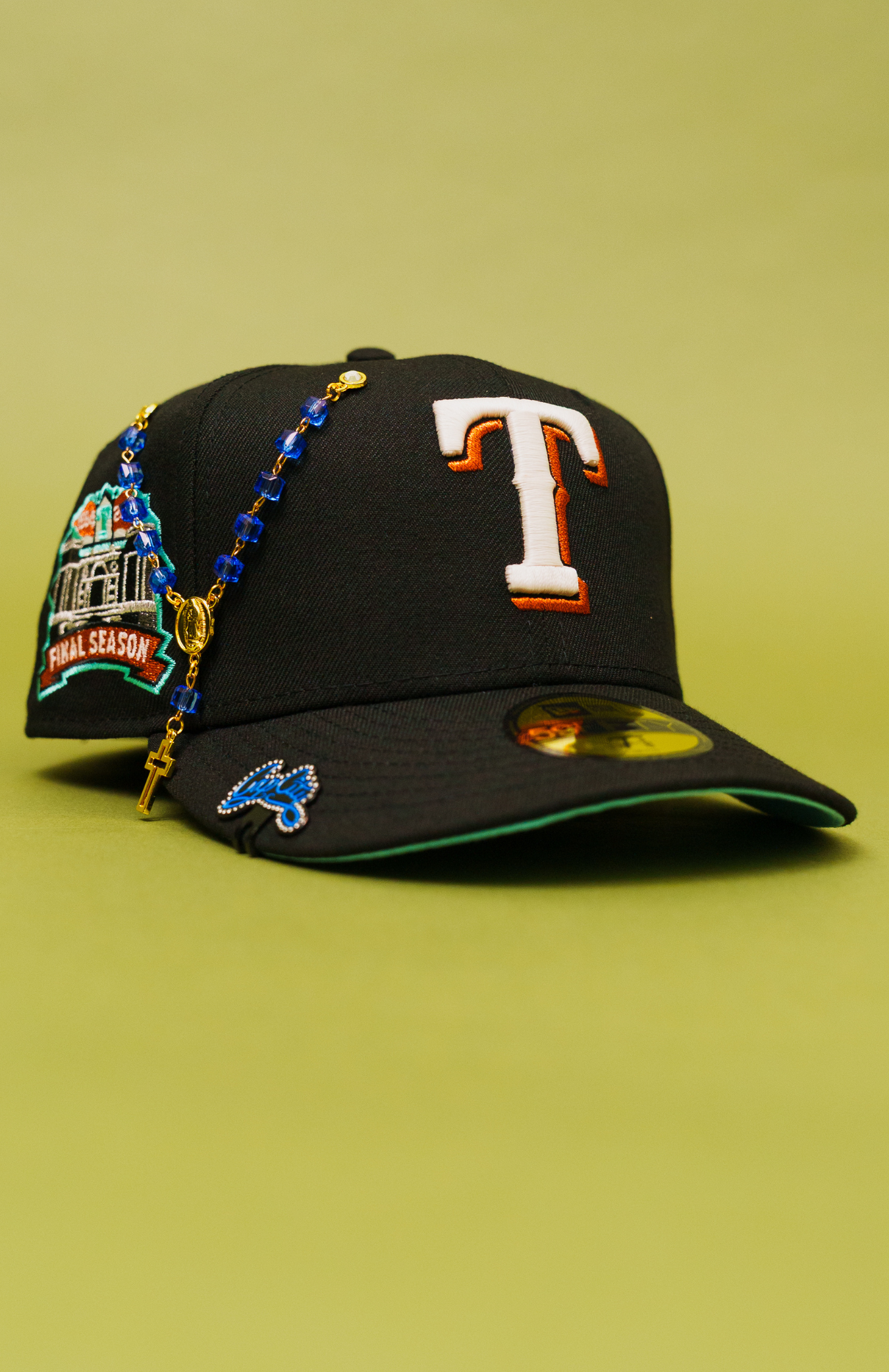 New Era Exclusive 59Fifty Black Texas Rangers W/ Final Season Side Patch