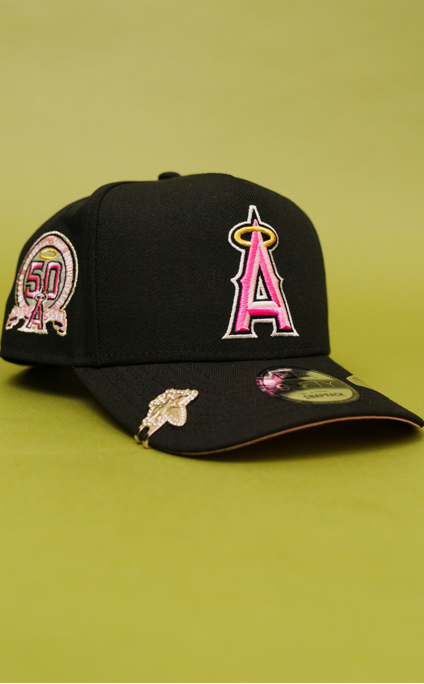 New Era 9Fifty A-Frame Black Anaheim Angels Snapback W/ 50th Anniversary Side Patch