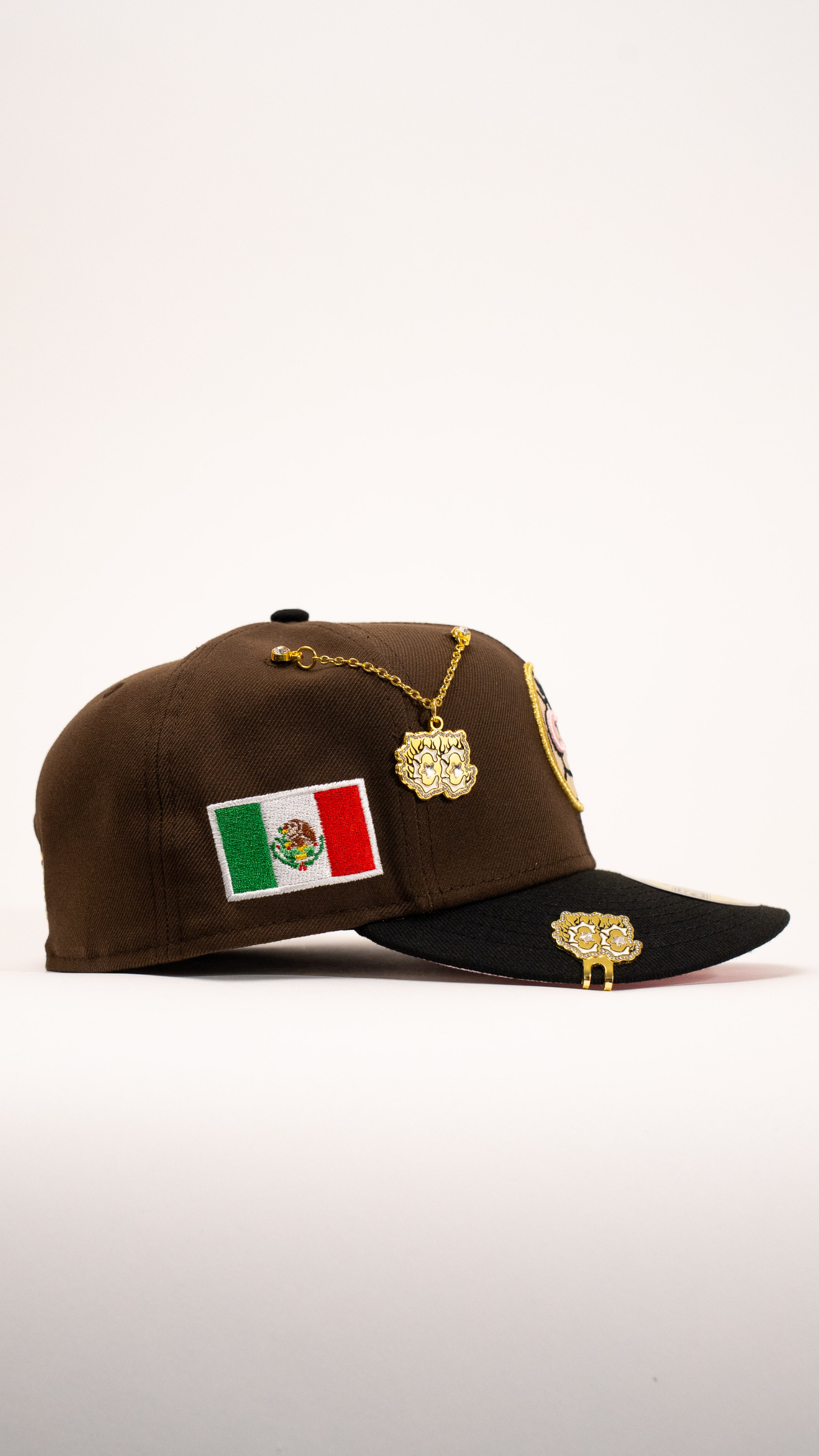 New Era Exclusive 59Fifty Brown/Black Club America W/ Mexico Flag Side Patch