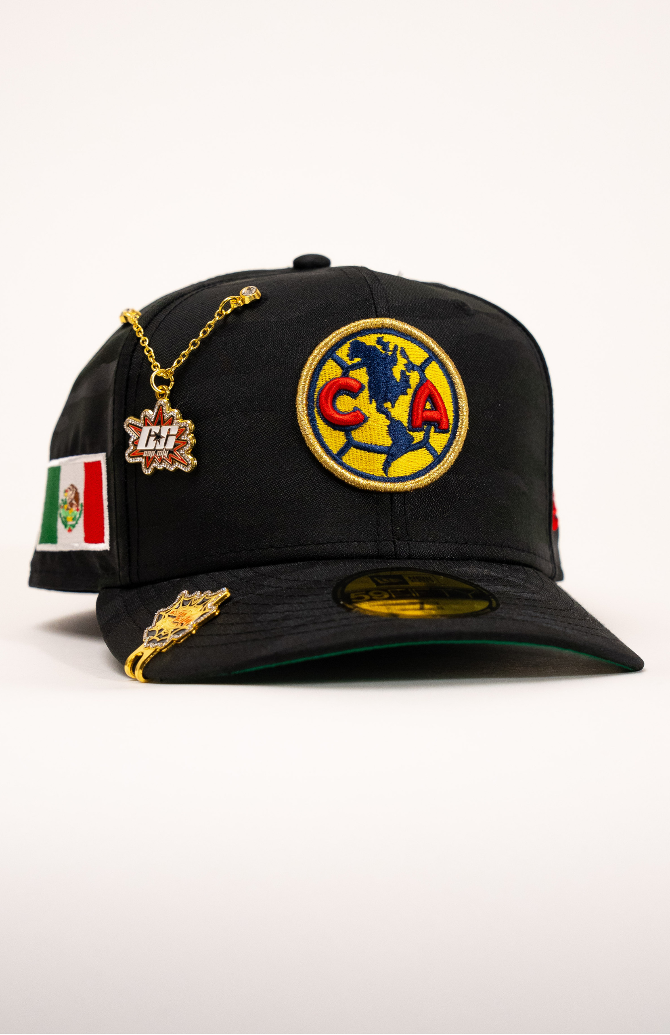 New Era Exclusive 59Fifty Black Camo Club America W/ Mexico Flag Side Patch