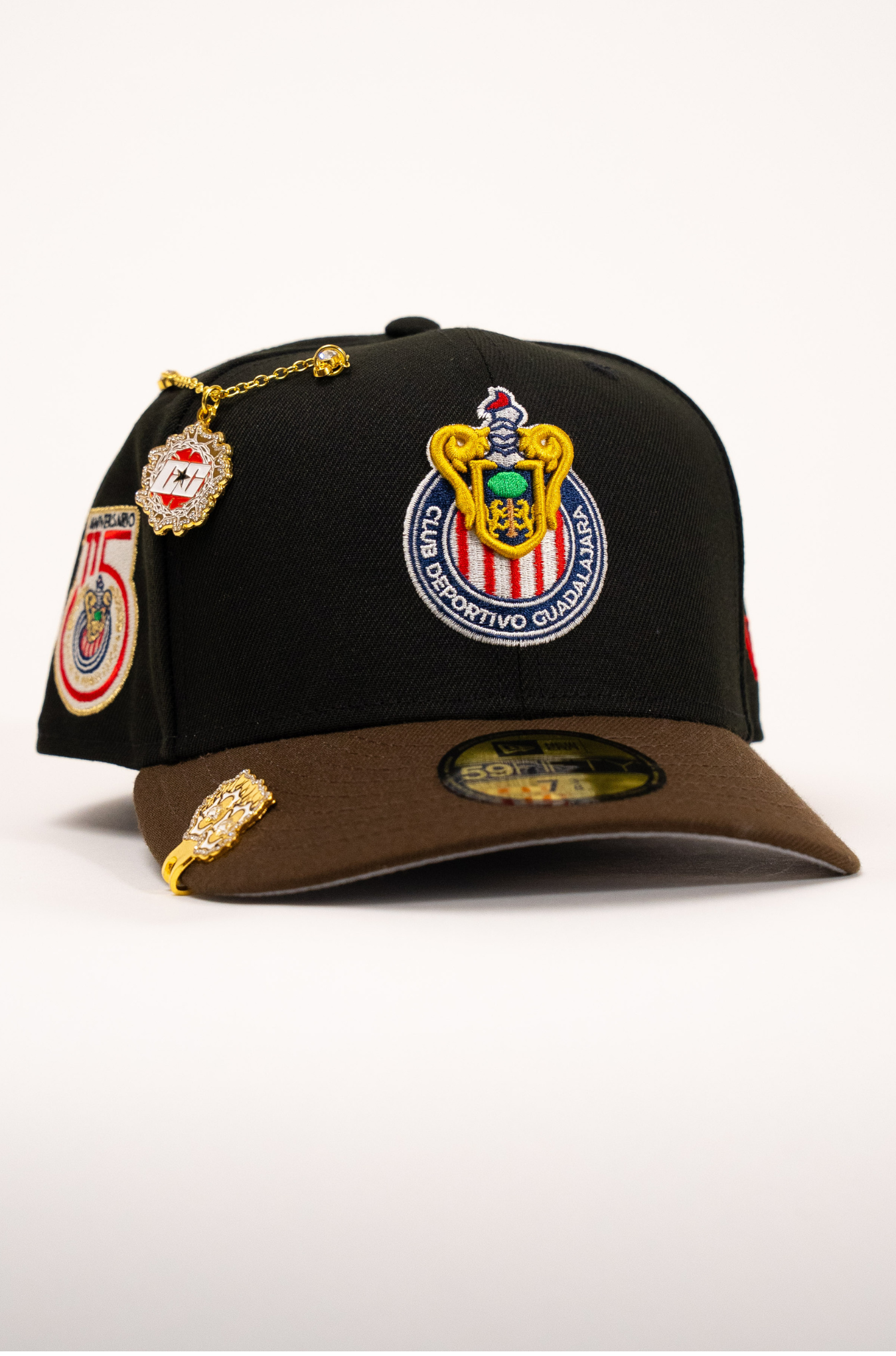 New Era Exclusive 59Fifty Black/Brown Chivas De Guadalajara W/ 115th Anniversary Side Patch