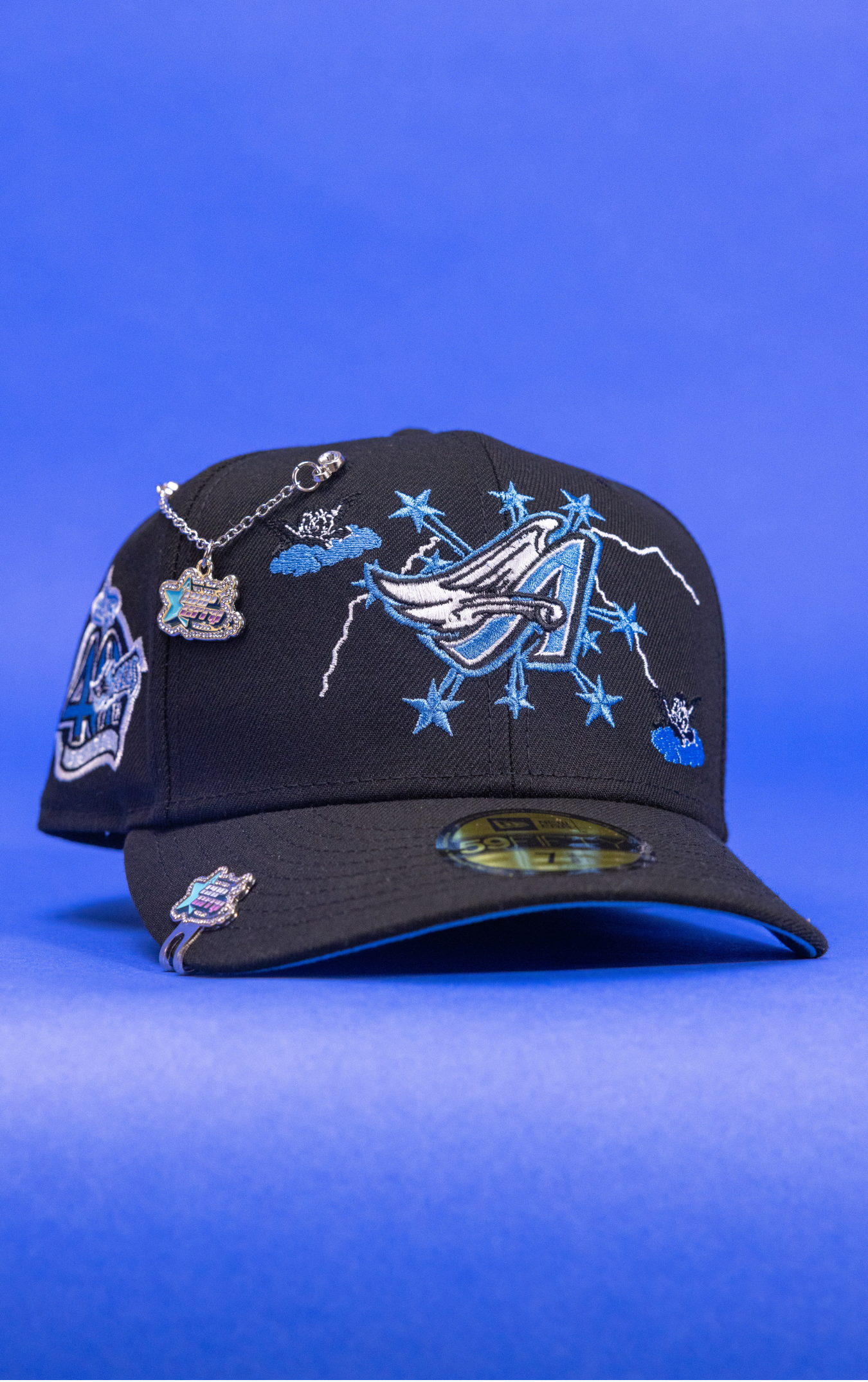 New Era Exclusive 59Fifty Black Anaheim Angels W/ Embroidery + 40th Anniversary Side Patch