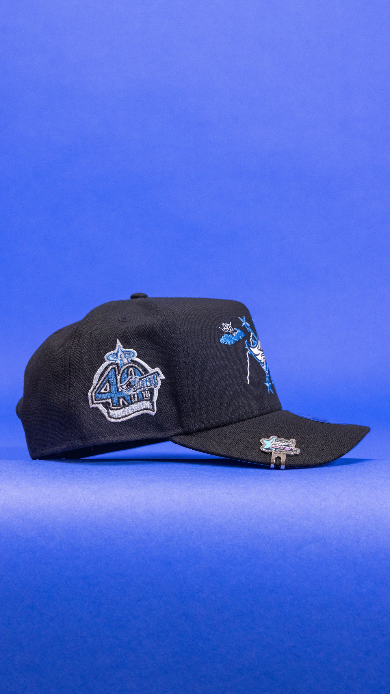 New Era 9Fifty A-Frame Black Anaheim Angels Snapback W/ Embroidery + 40th Anniversary Side Patch